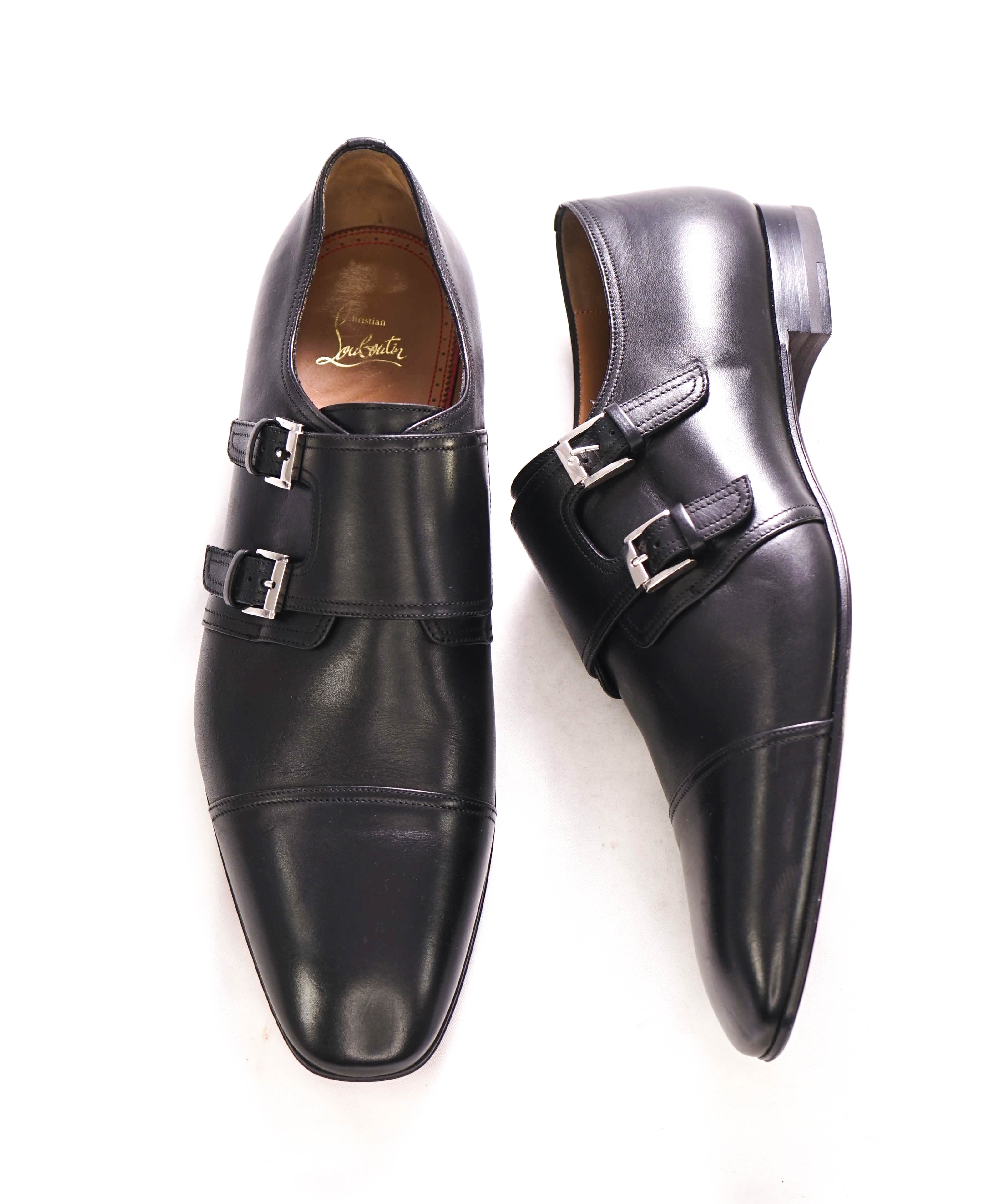 $1,150 CHRISTIAN LOUBOUTIN - *MORTIMER* Black Double Monk Loafers - 12 US (45EU)