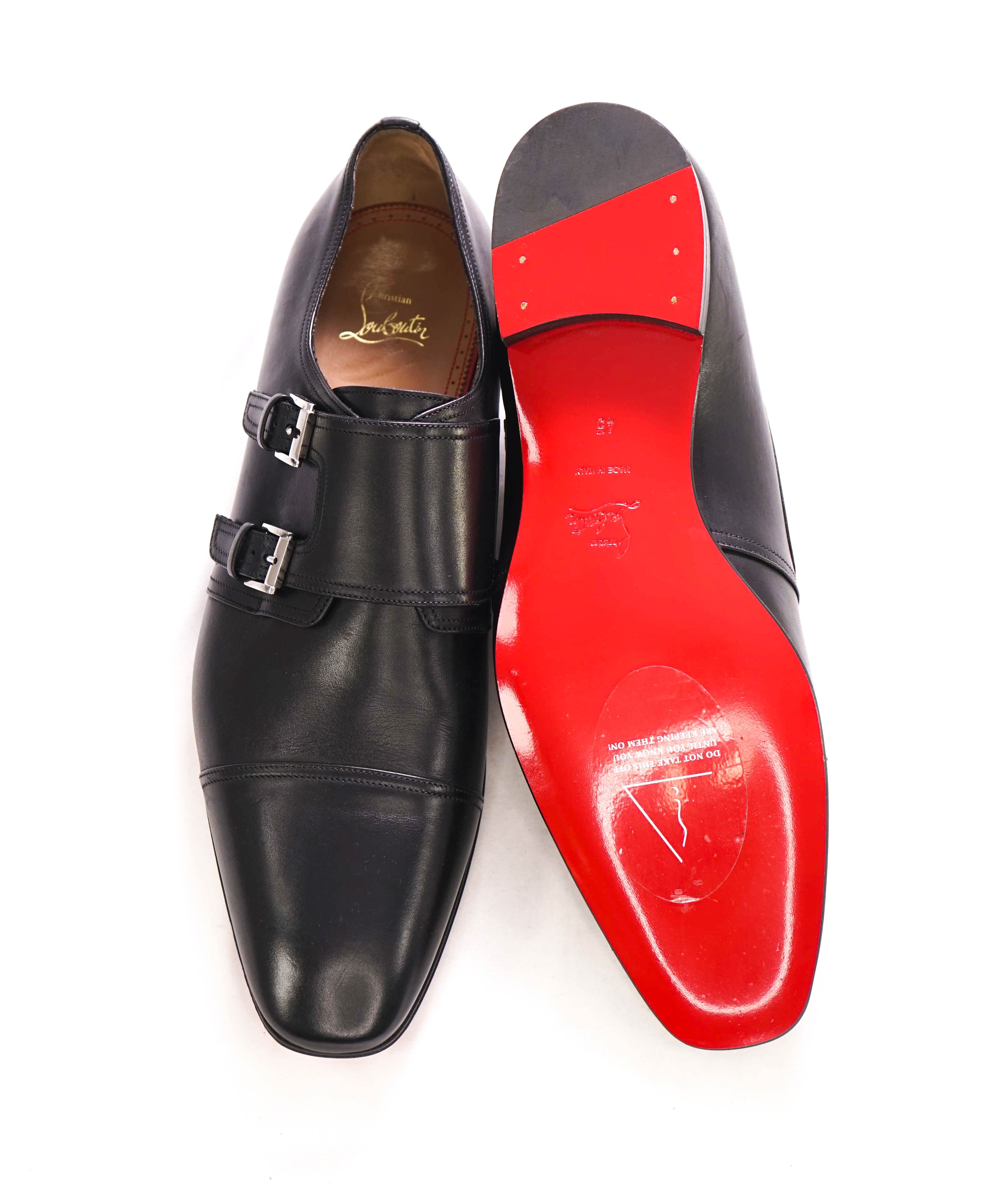 $1,150 CHRISTIAN LOUBOUTIN - *MORTIMER* Black Double Monk Loafers - 12 US (45EU)