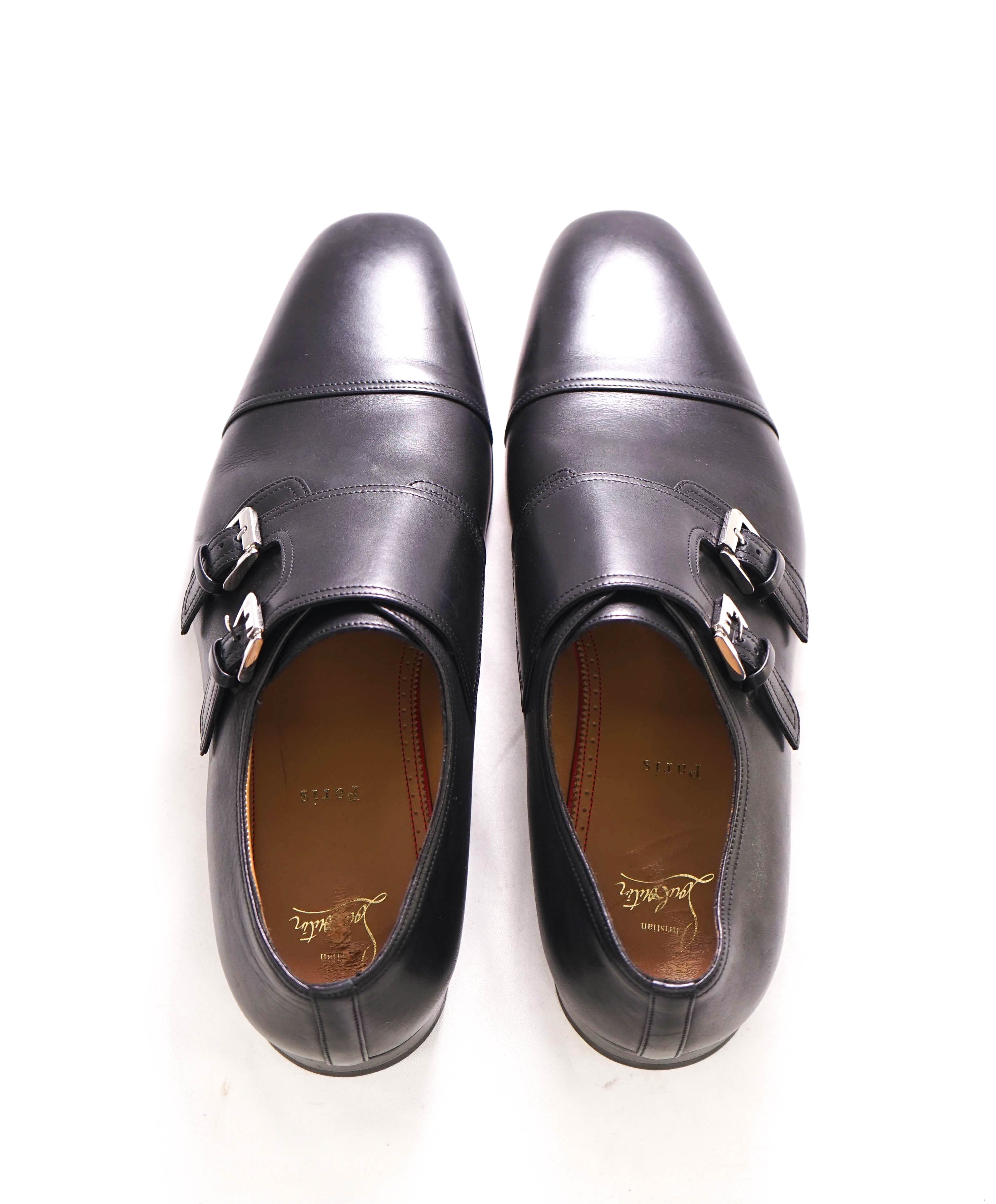 $1,150 CHRISTIAN LOUBOUTIN - *MORTIMER* Black Double Monk Loafers - 12 US (45EU)