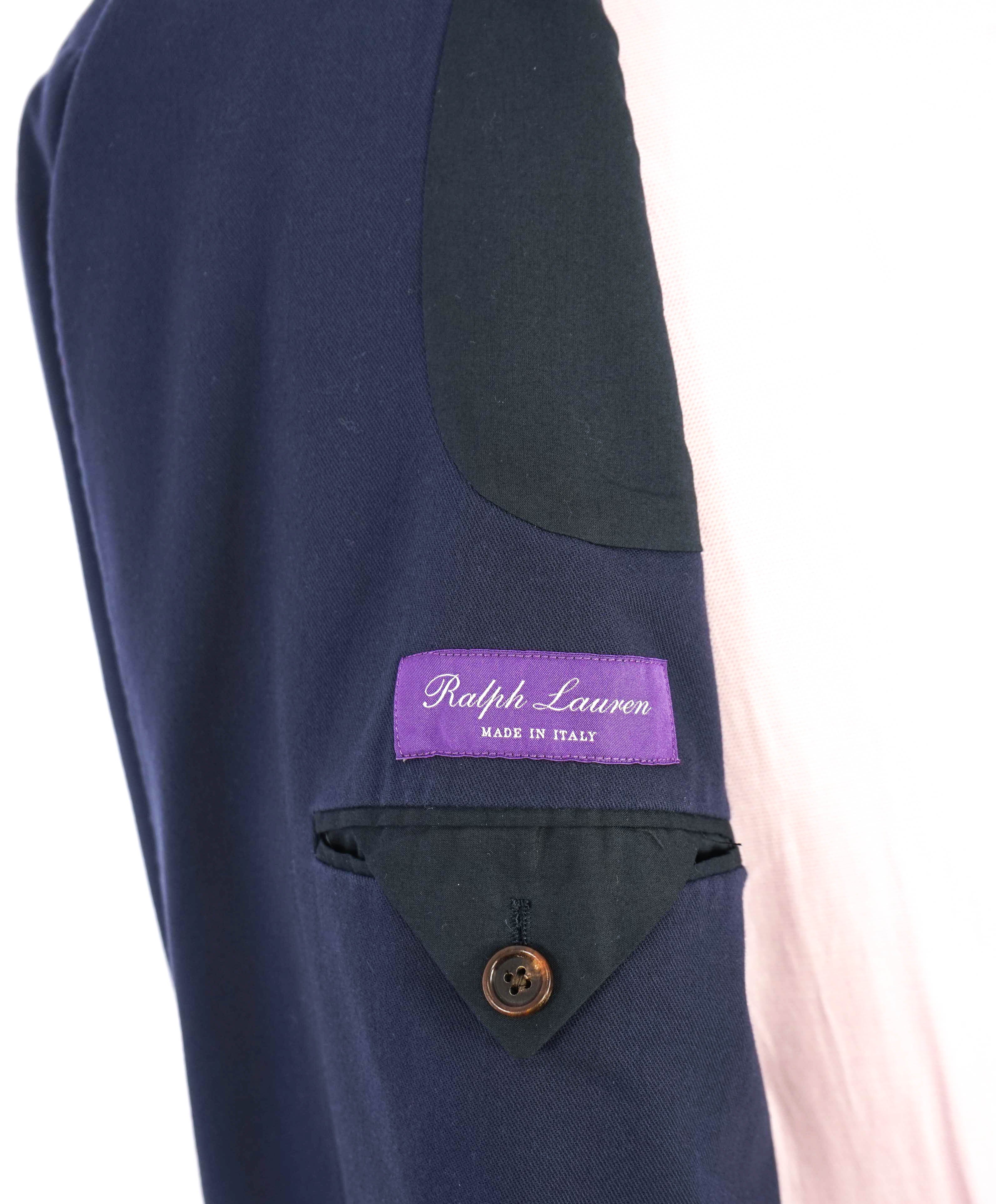 $2,695 RALPH LAUREN PURPLE LABEL - *CLOSET STAPLE* Blue Cotton Blazer - 44R