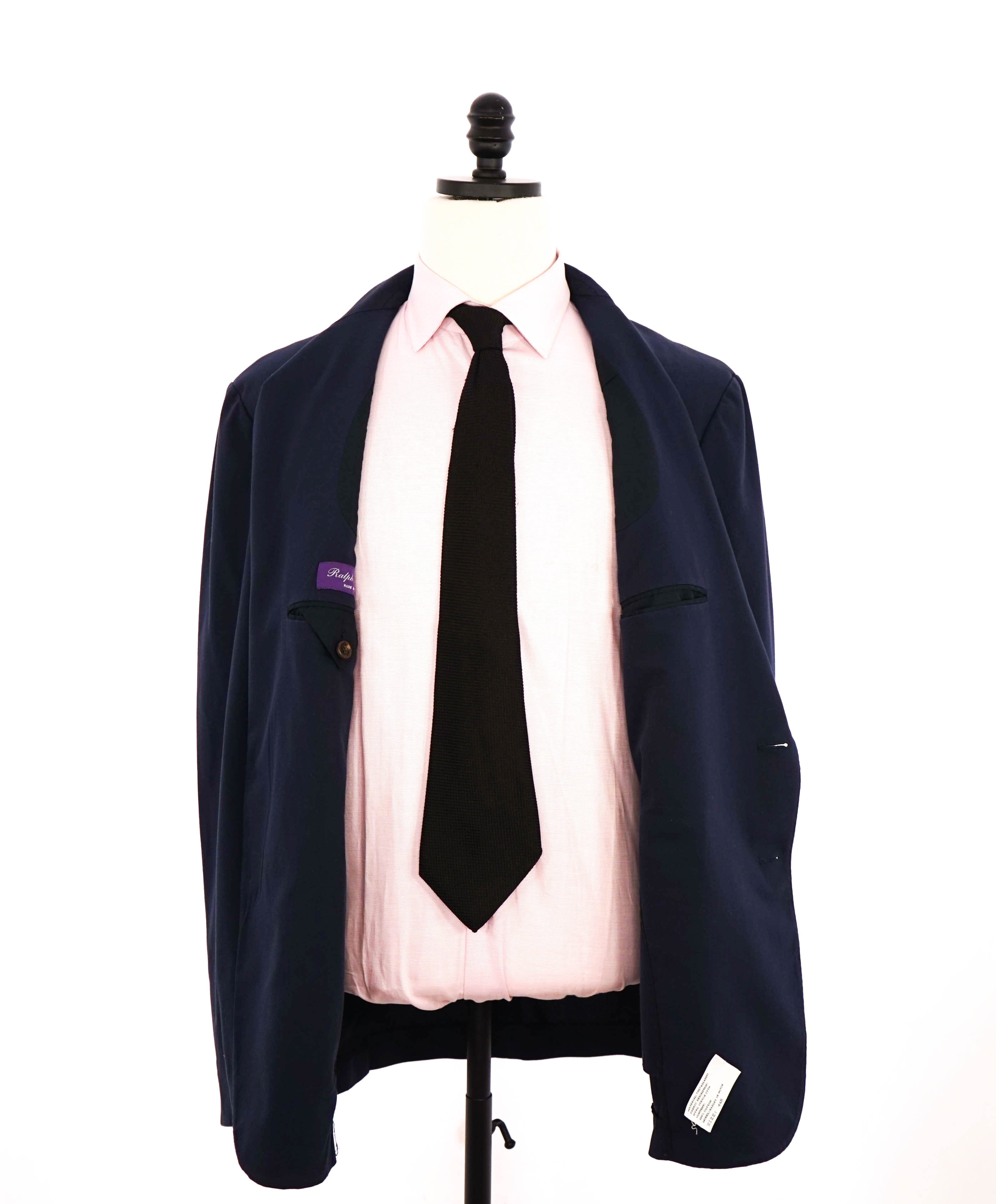 $2,695 RALPH LAUREN PURPLE LABEL - *CLOSET STAPLE* Blue Cotton Blazer - 44R