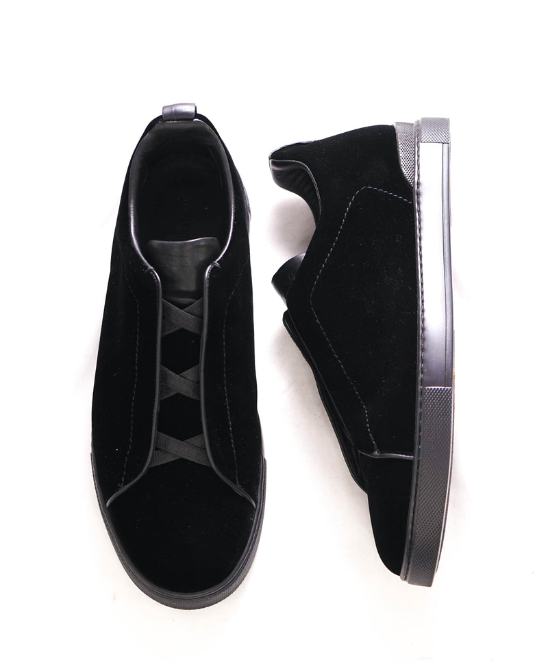 $1,150 ERMENEGILDO ZEGNA - COUTURE "Triple Stitch" Velvet Sneakers - 13 US (46 EU)