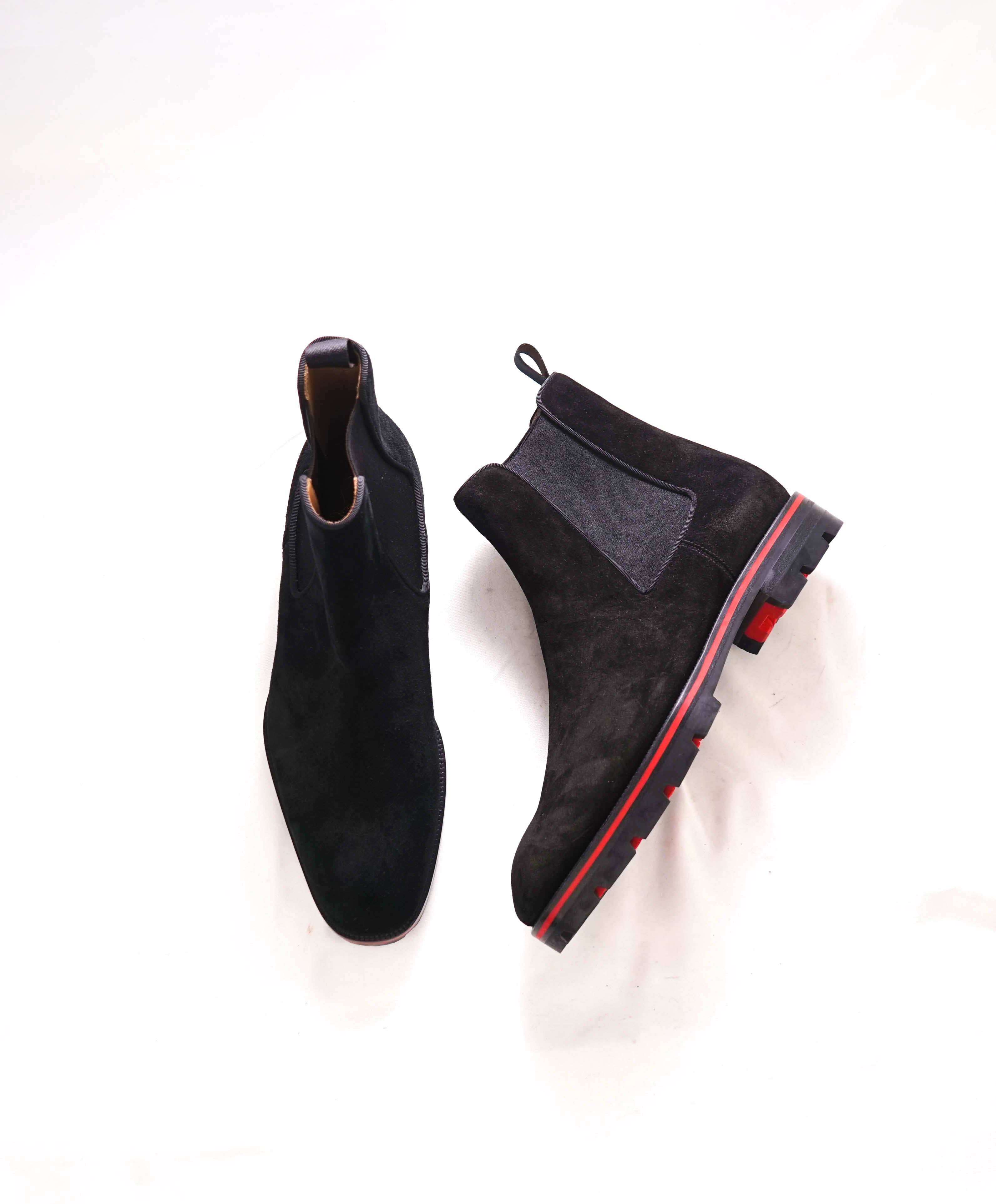 $1,300 CHRISTIAN LOUBOUTIN - *ALPINOSOL* Suede Lug Sole Boots - 12 US (45 EU)