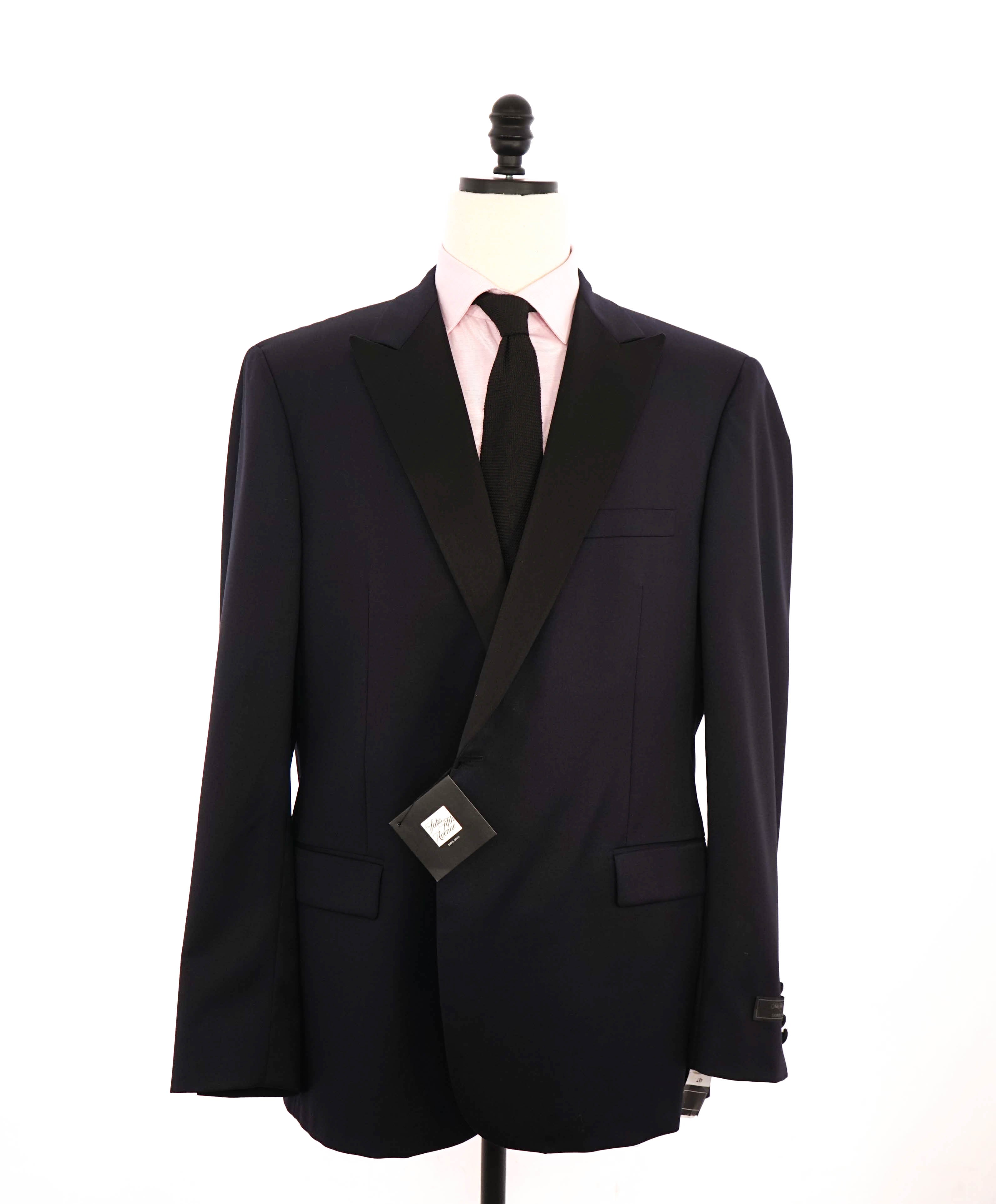 SAMUELSOHN - 1-Button NAVY BLUE Notch Lapel Tuxedo Super 120's Suit - 48L 40W