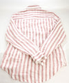 $395 ELEVENTY - Red/Pink White LINEN Broad Stripe SNAP Front Shirt - M