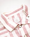 $395 ELEVENTY - Red/Pink White LINEN Broad Stripe SNAP Front Shirt - M