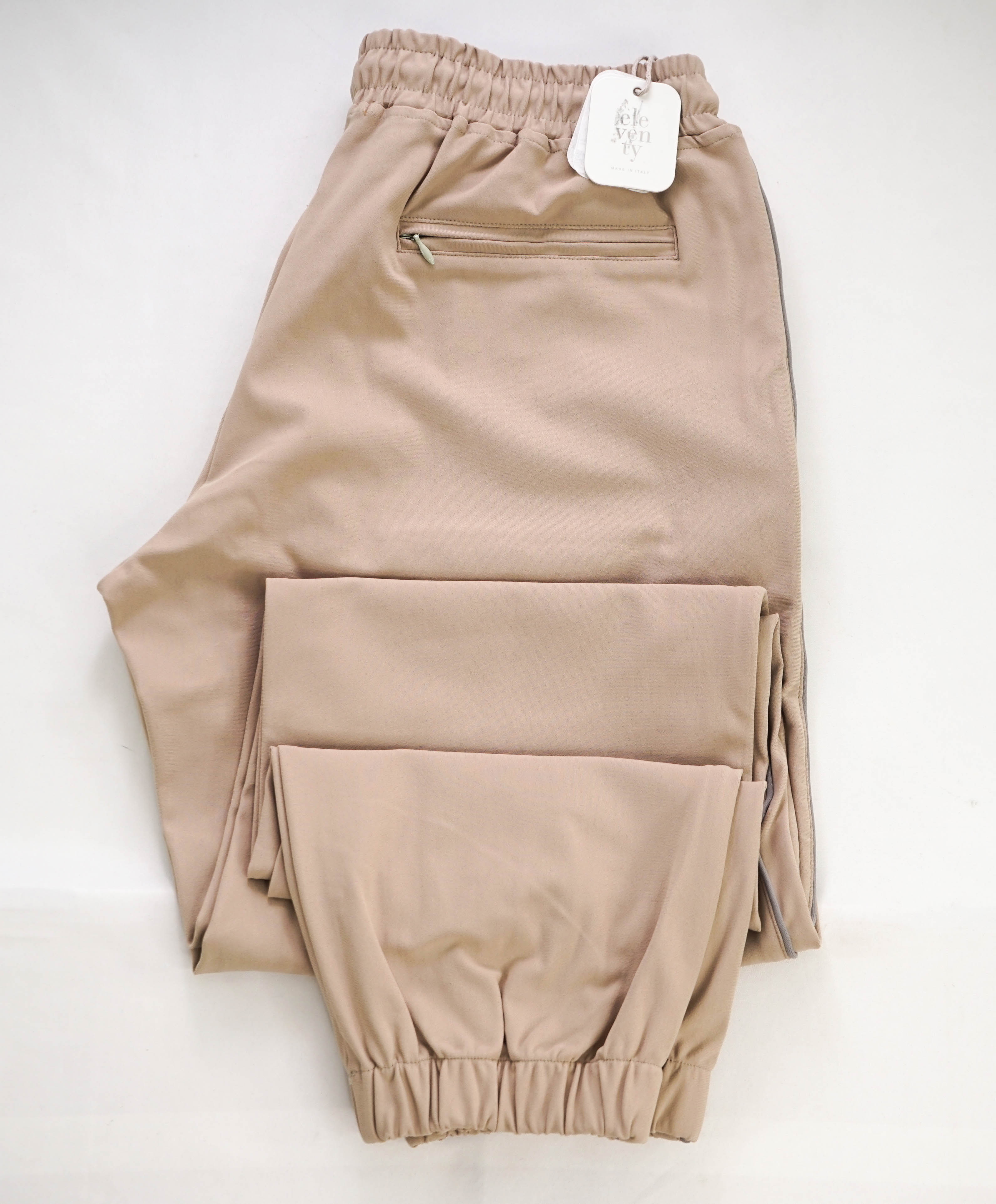 $2,495 ELEVENTY - "ATHLEISURE" Neutral Jogger Logo Hooded Suit Set - 40 (50 EU) M