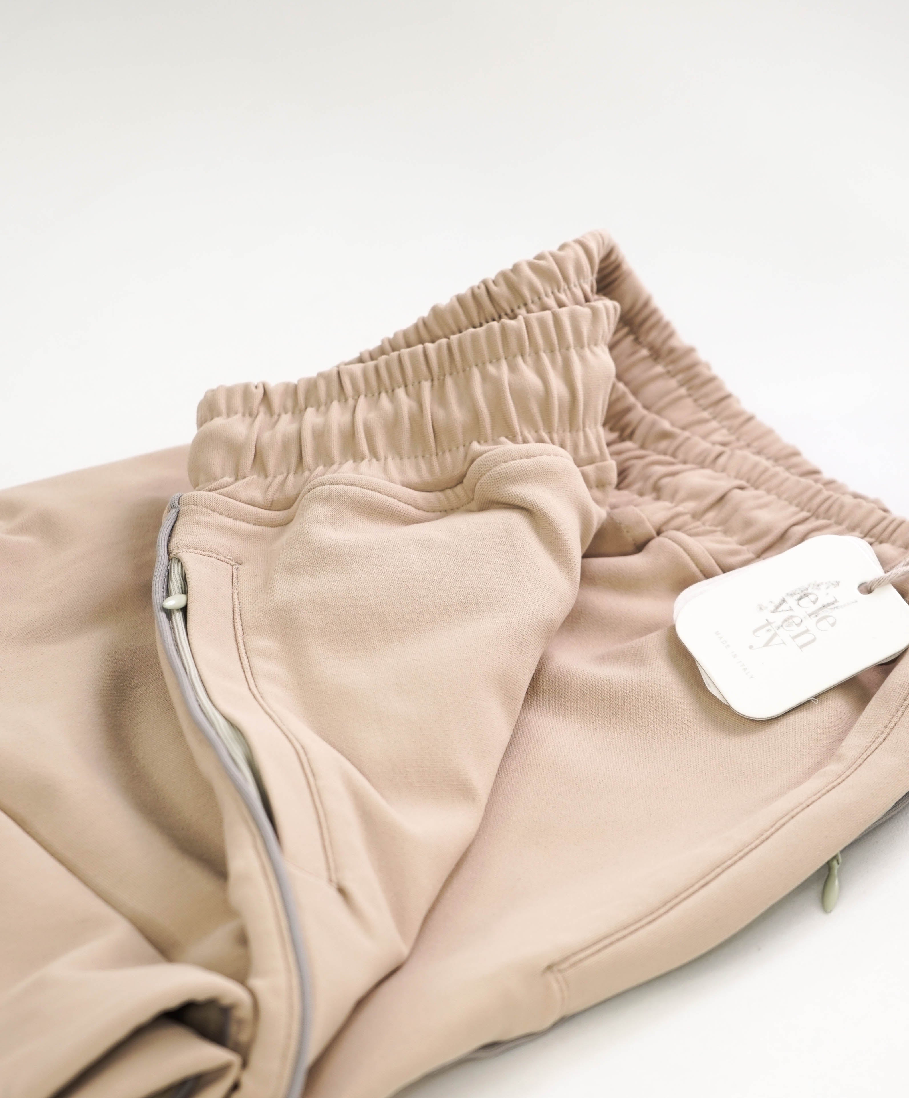 $2,495 ELEVENTY - "ATHLEISURE" Neutral Jogger Logo Hooded Suit Set - 40 (50 EU) M