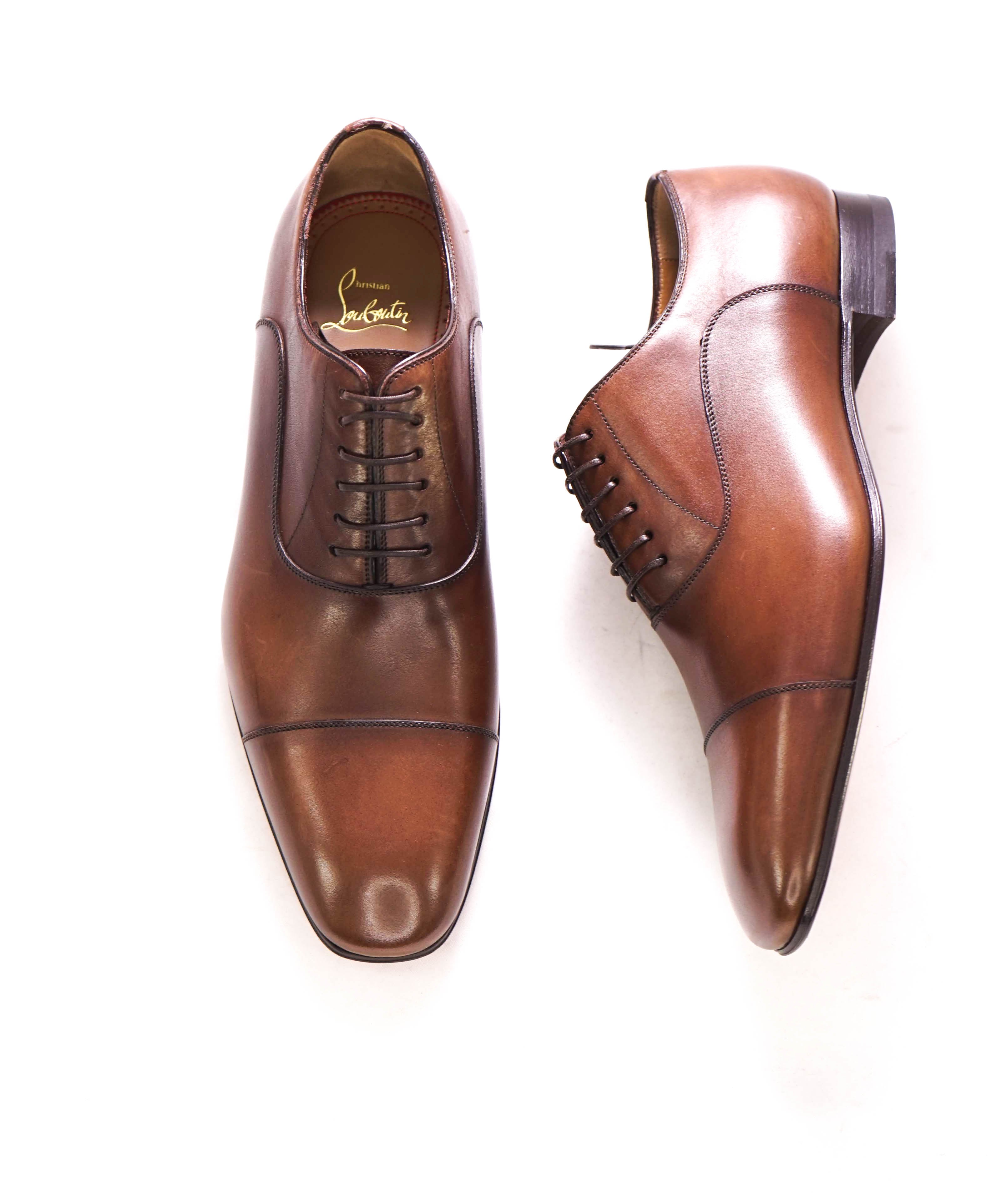 $1,050 CHRISTIAN LOUBOUTIN - *GREGGO* Brown Oxfords - 7.5 US (40.5)