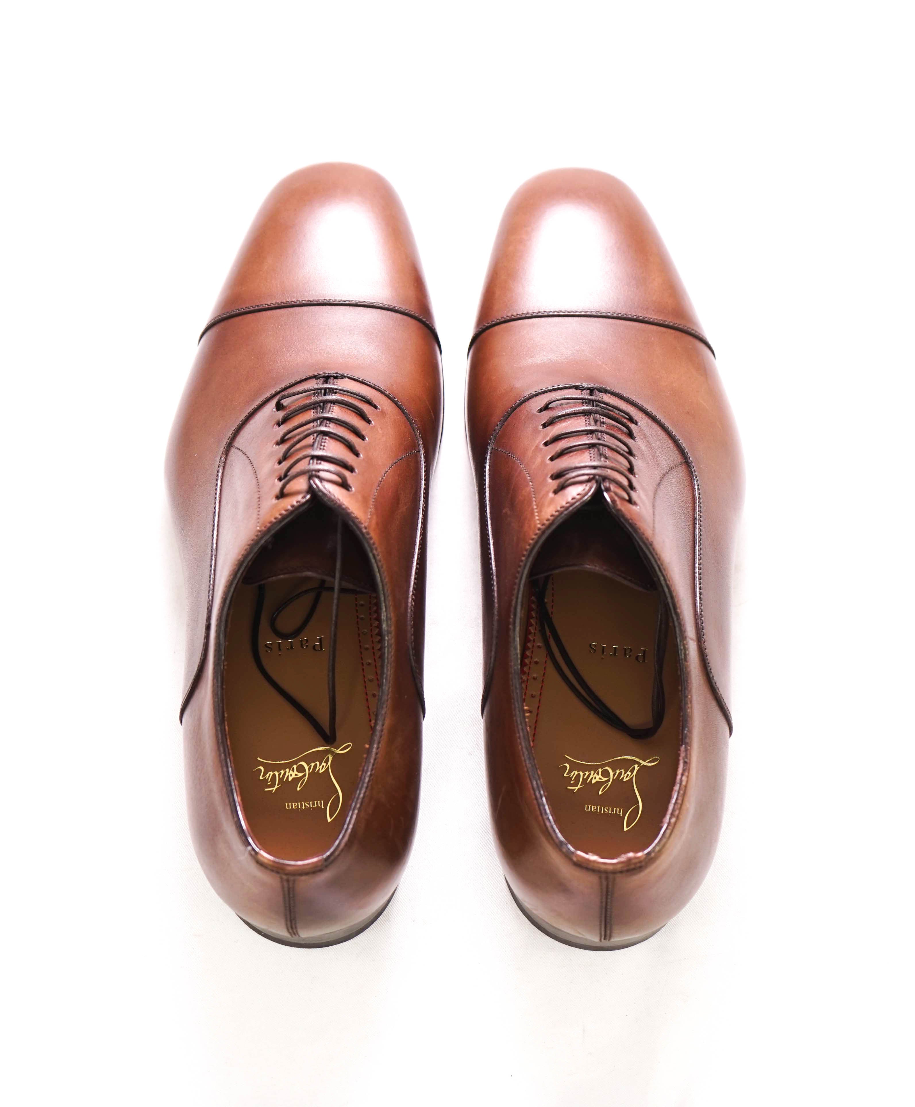 $1,050 CHRISTIAN LOUBOUTIN - *GREGGO* Brown Oxfords - 7.5 US (40.5)