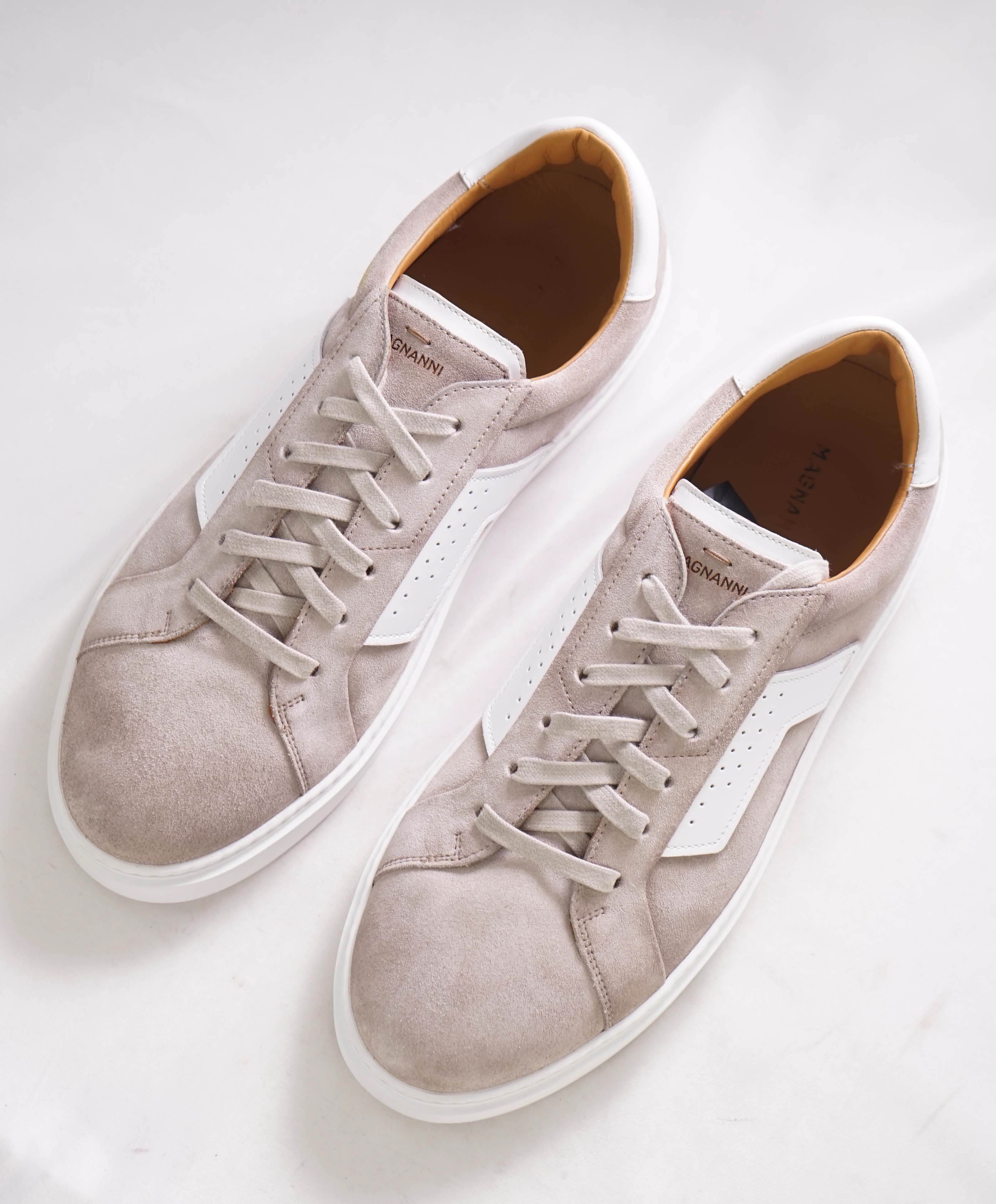 MAGNANNI - Lace Up Gray/ Neutral Leather Sneakers W Rubber Sole - 10 US (43 EU)