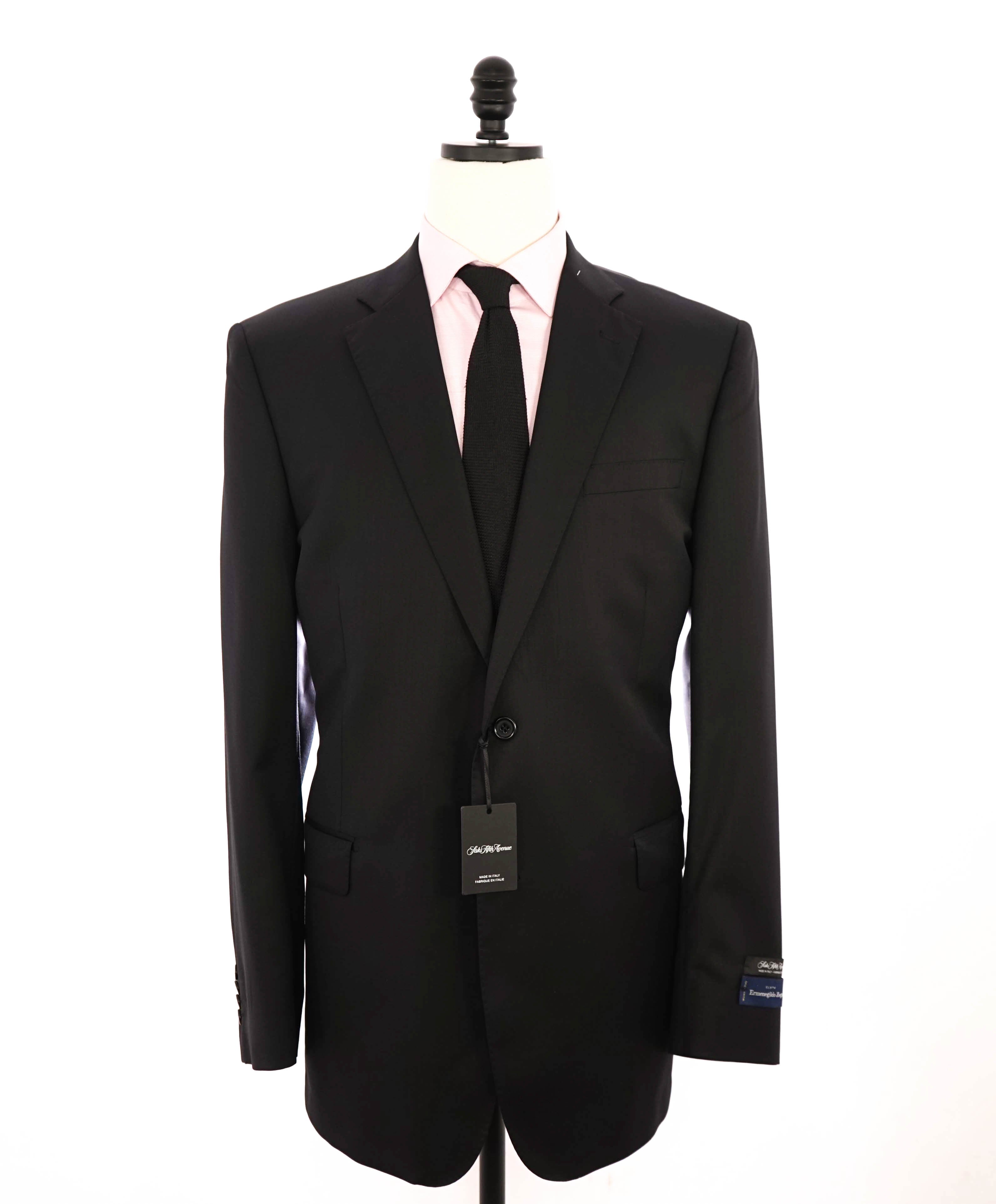 SAKS FIFTH AVENUE - ERMENEGILDO ZEGNA "Classic" Black SILK/WOOL Blazer - 44L