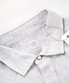 $495 ELEVENTY - *SNAP FRONT* Pure LINEN Gray Dress Shirt - 4XL (45)