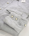 $495 ELEVENTY - *SNAP FRONT* Pure LINEN Gray Dress Shirt - 2XL (43)