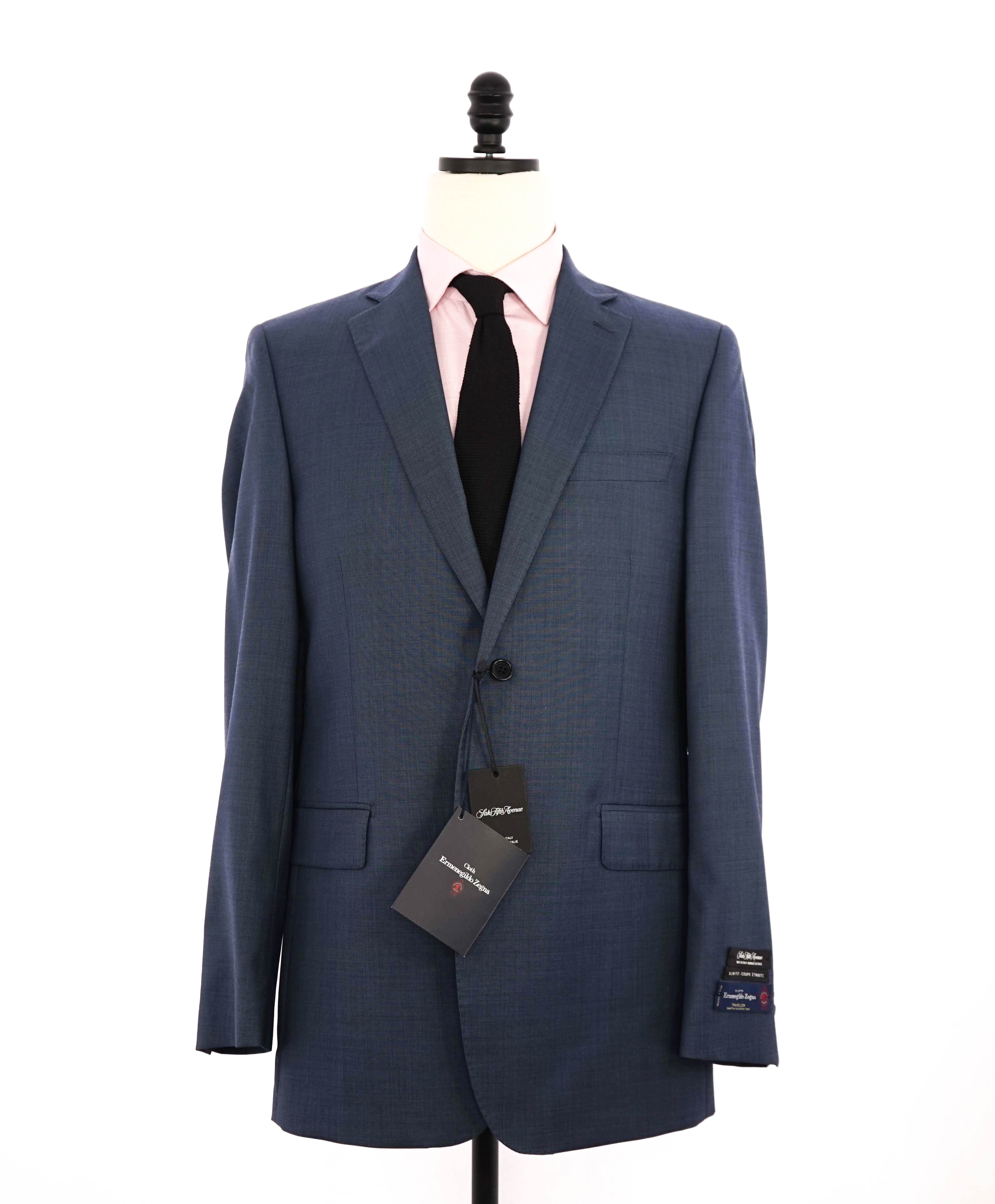 $1,295 ERMENEGILDO ZEGNA - By SAKS FIFTH AVENUE "SLIM" Pastel Blue Suit - 40L 32W