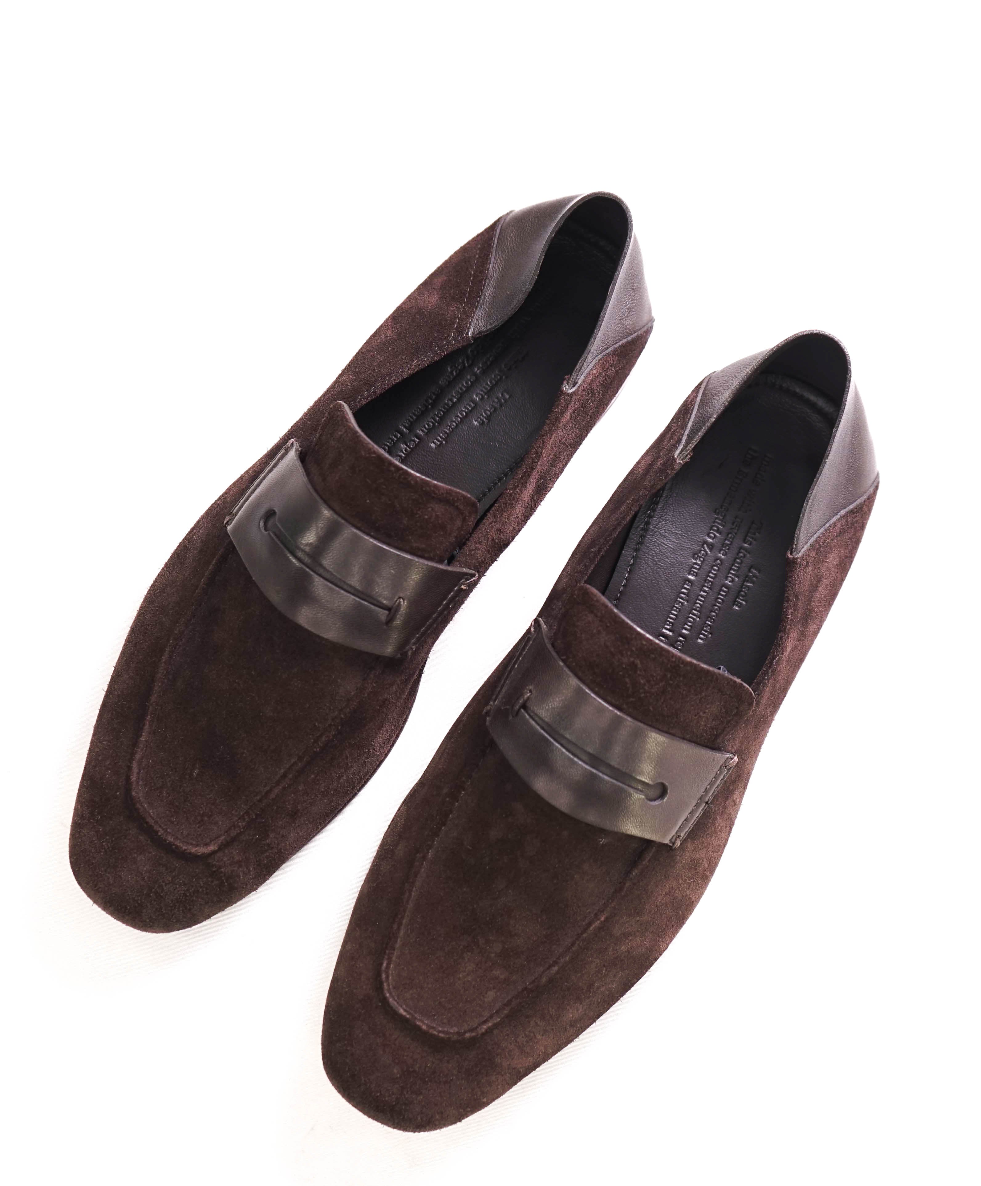 $960 ERMENEGILDO ZEGNA - Brown Unlined Suede Penny Loafers - 9 US (42 EU)