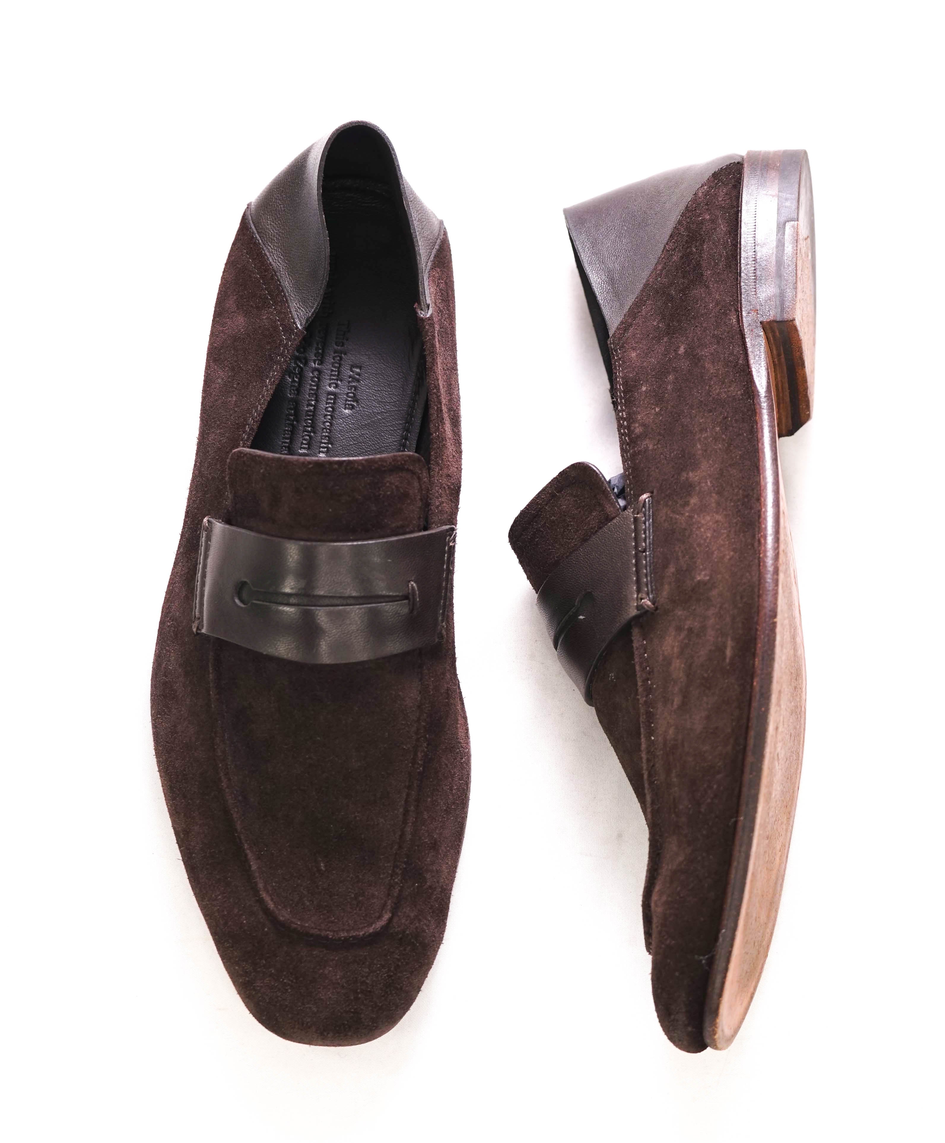 $960 ERMENEGILDO ZEGNA - Brown Unlined Suede Penny Loafers - 9 US (42 EU)