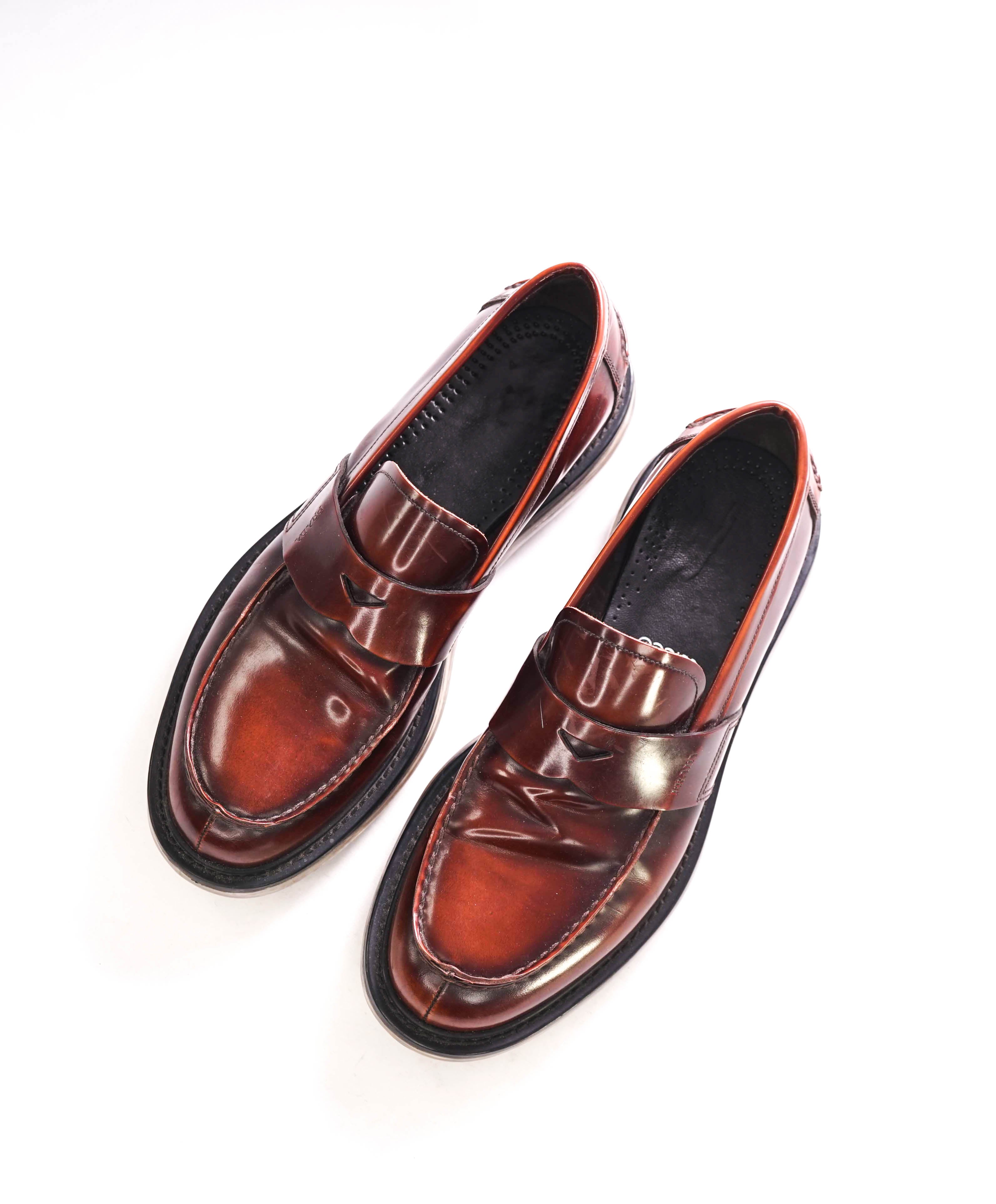 $1,050 PRADA - Brown / Red Lug Sole Air levitate Penny Loafer - 10.5 US (9.5 Prada)