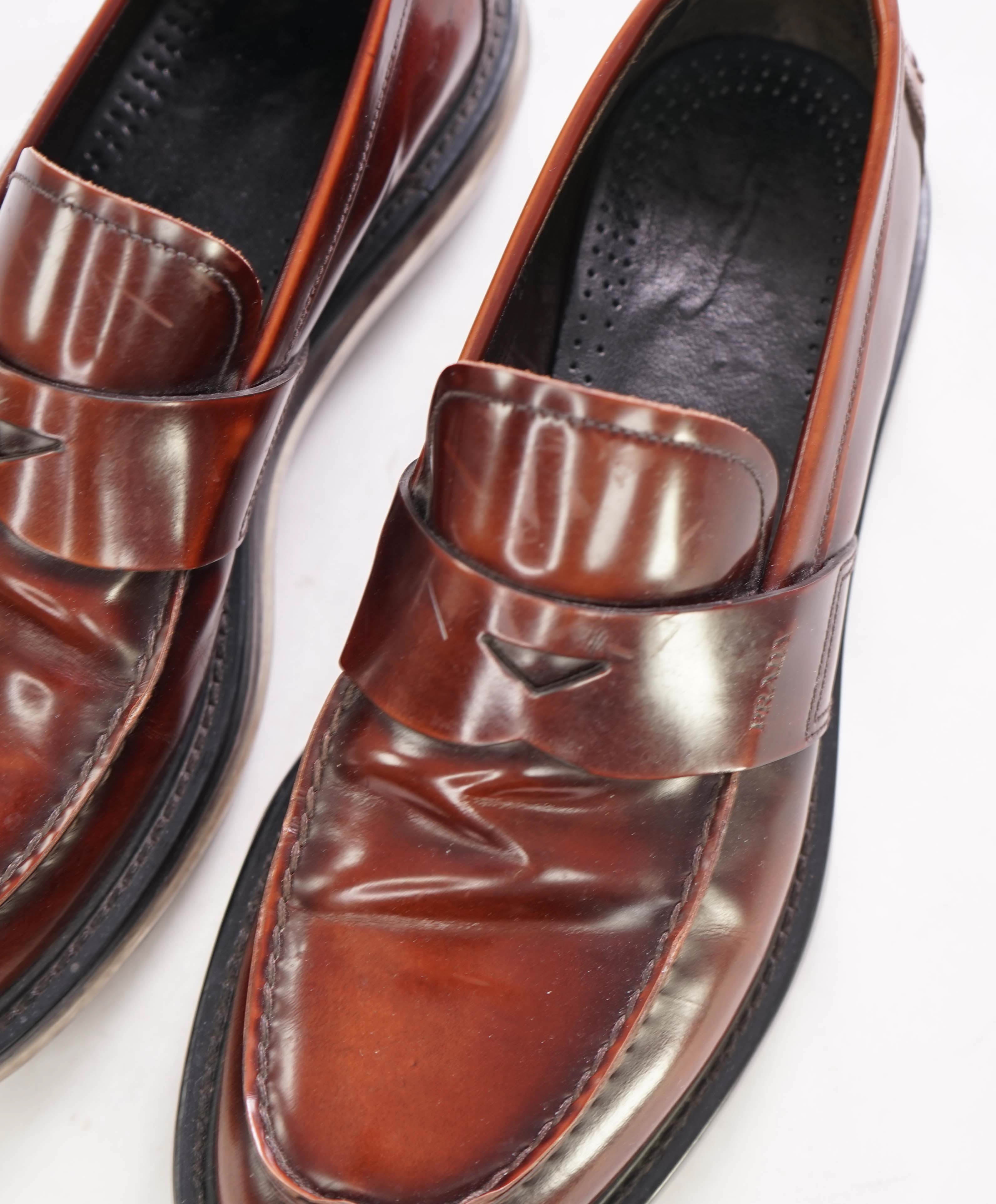 $1,050 PRADA - Brown / Red Lug Sole Air levitate Penny Loafer - 10.5 US (9.5 Prada)