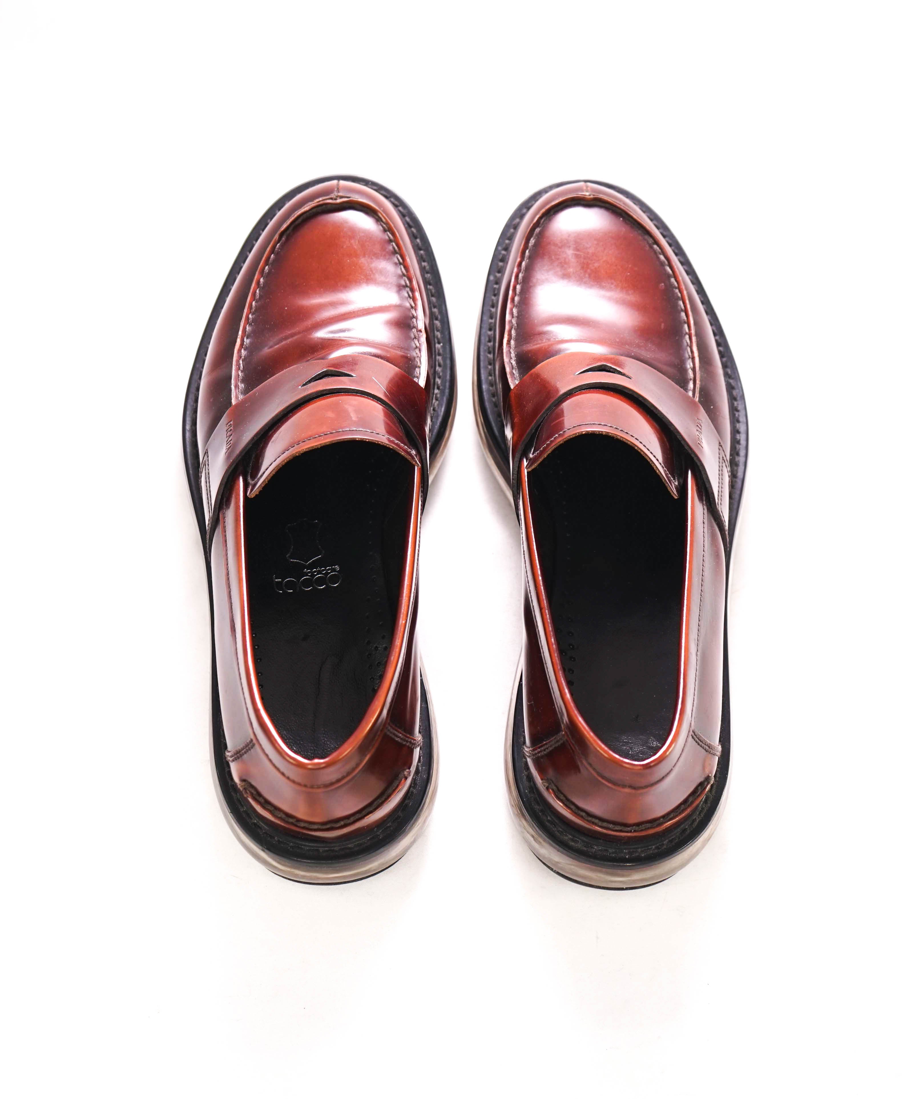 $1,050 PRADA - Brown / Red Lug Sole Air levitate Penny Loafer - 10.5 US (9.5 Prada)