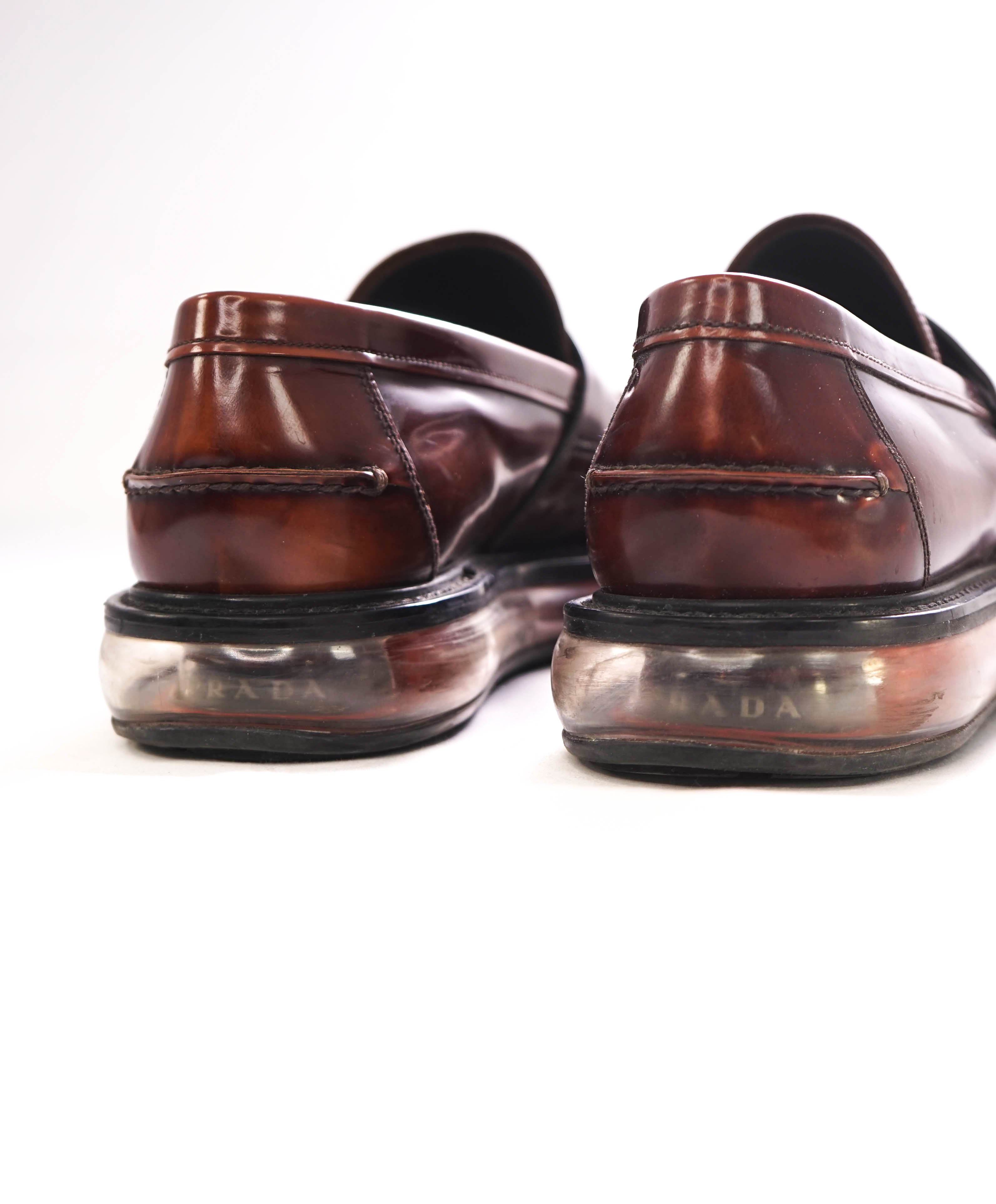 $1,050 PRADA - Brown / Red Lug Sole Air levitate Penny Loafer - 10.5 US (9.5 Prada)