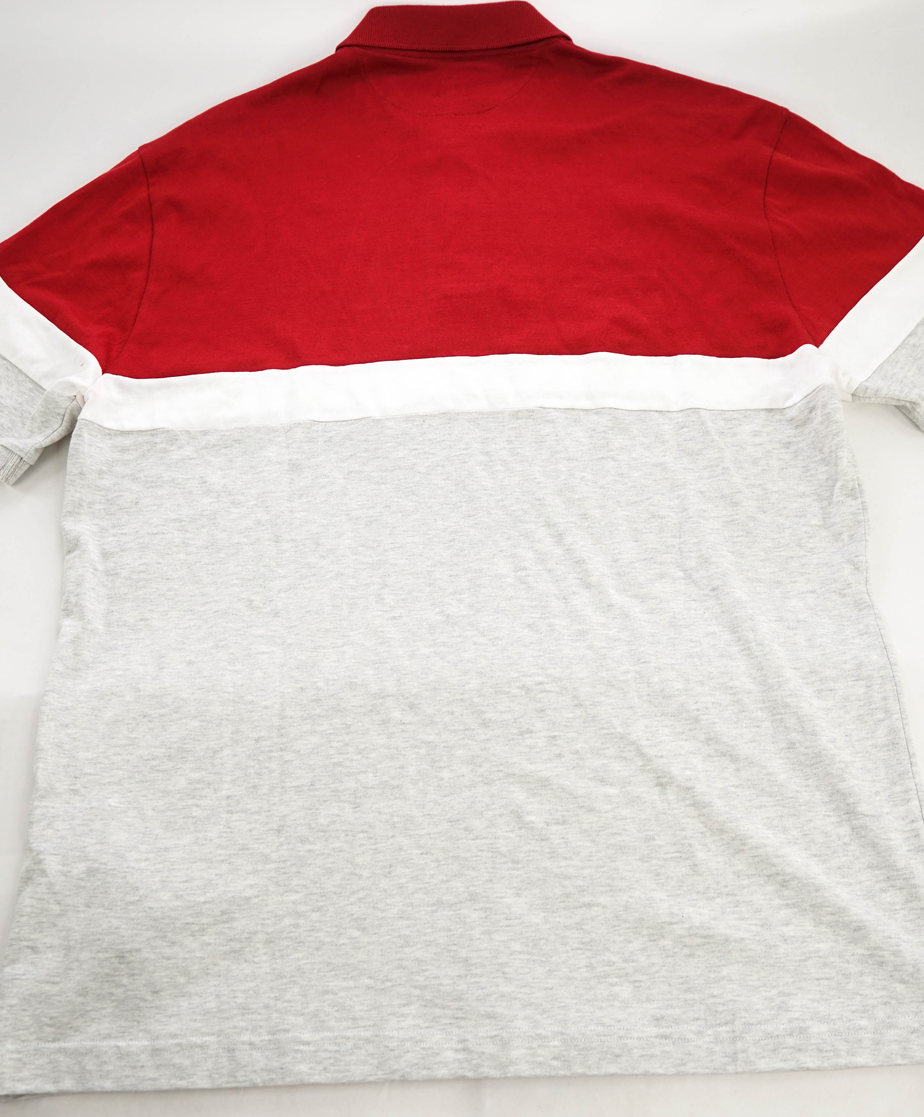 $345 ELEVENTY - Red/White/Gray Polo Shirt Cotton - XL