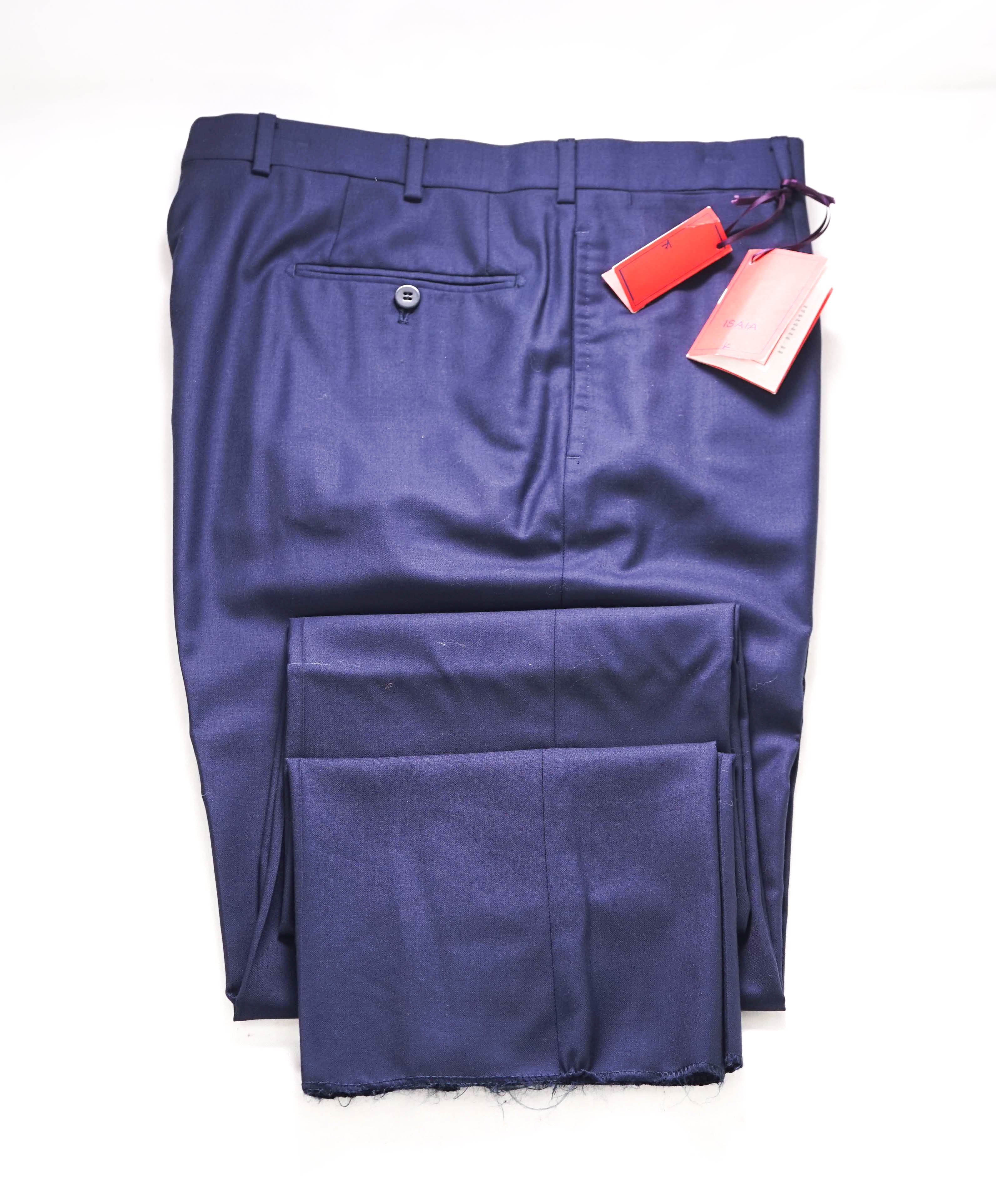 ISAIA - *CLOSET STAPLE* Aquaspider Blue Wool Dress Pants Flat Front - 33W (50 EU)