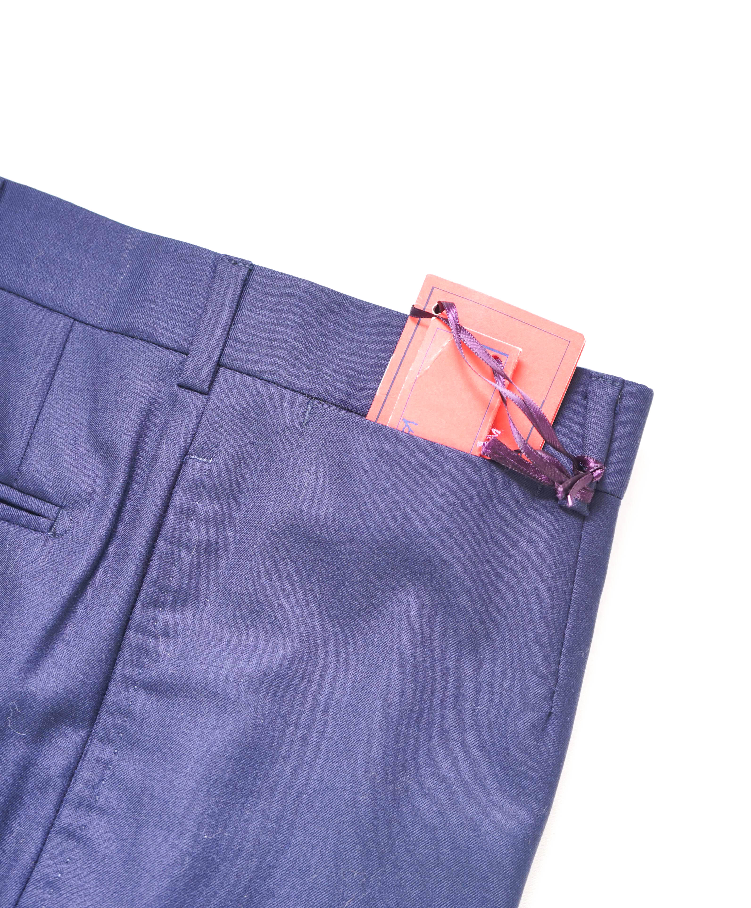 ISAIA - *CLOSET STAPLE* Aquaspider Blue Wool Dress Pants Flat Front - 33W (50 EU)