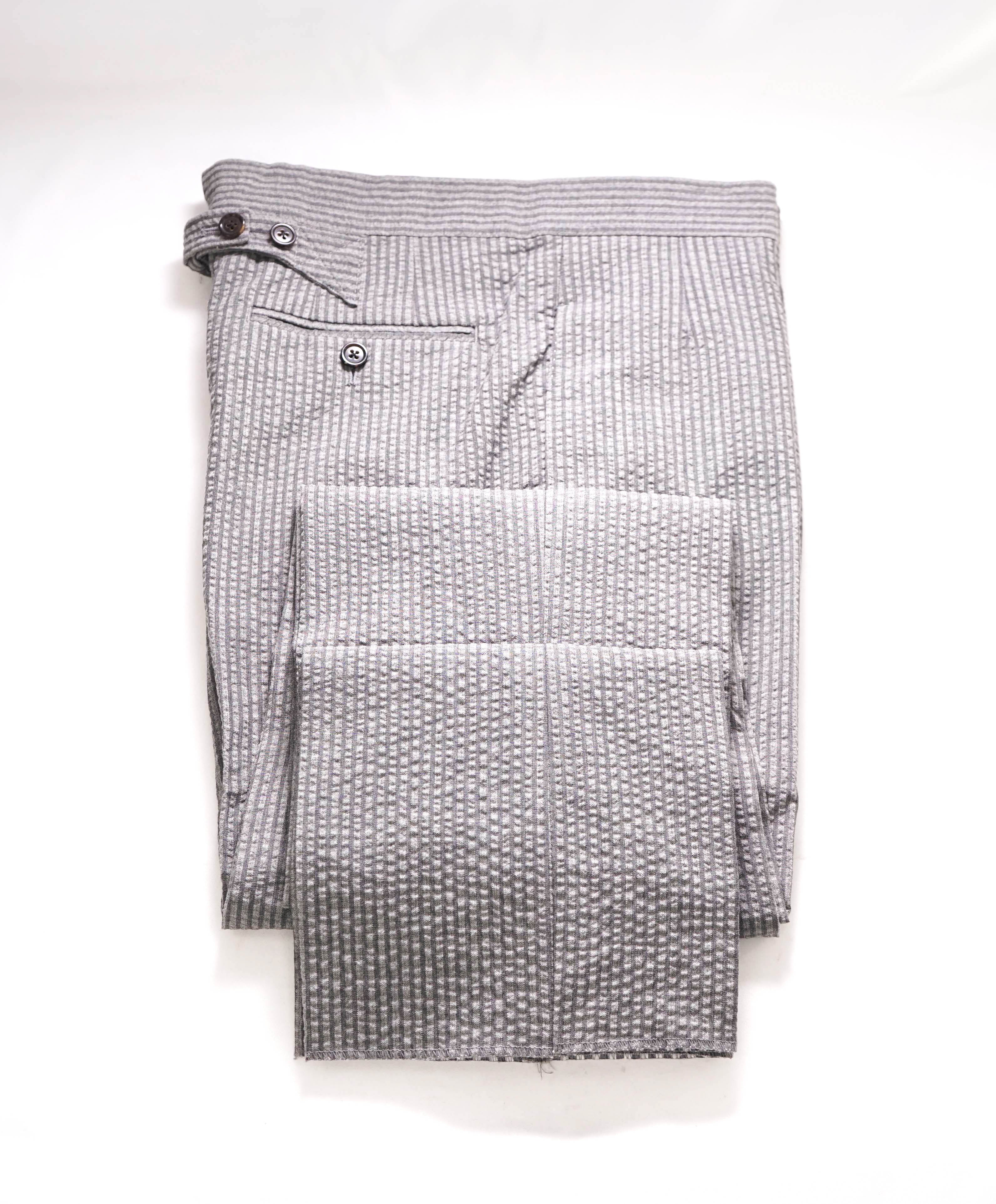 $2,995 THOM BROWNE - "100% CASHMERE" Seersucker TROUSER-(SZ 1) 32W