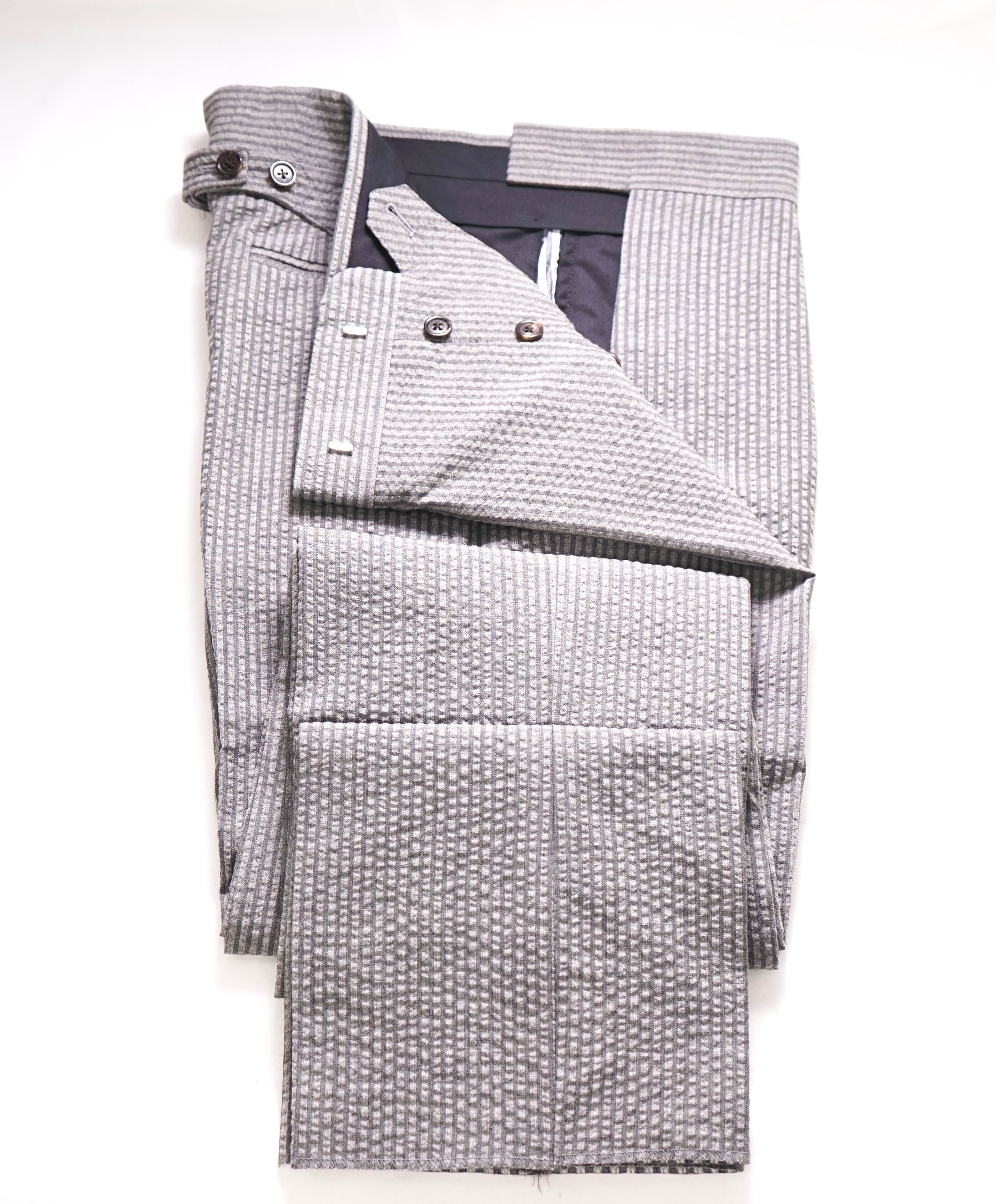 $2,995 THOM BROWNE - "100% CASHMERE" Seersucker TROUSER-(SZ 1) 32W