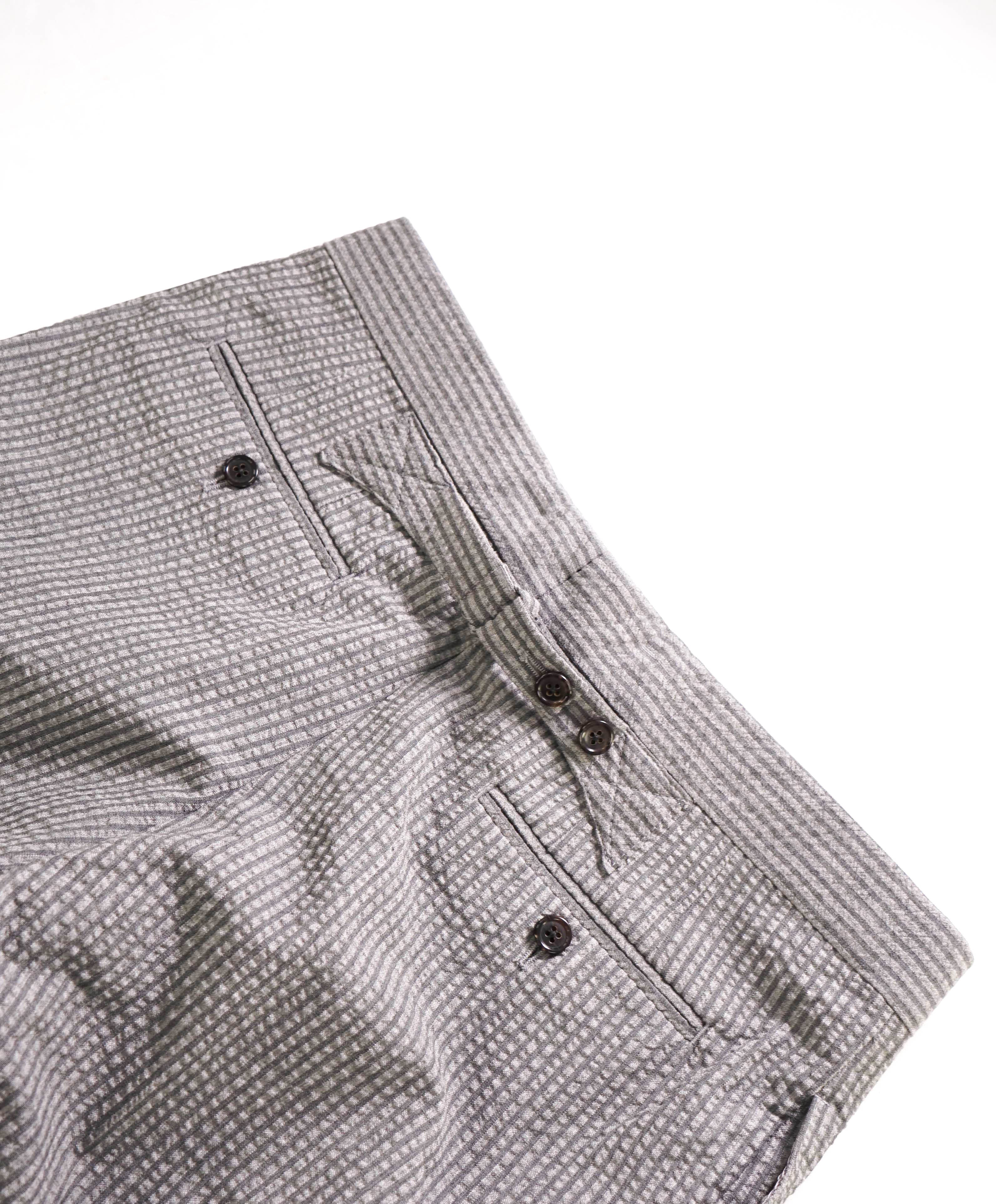 $2,995 THOM BROWNE - "100% CASHMERE" Seersucker TROUSER-(SZ 1) 32W