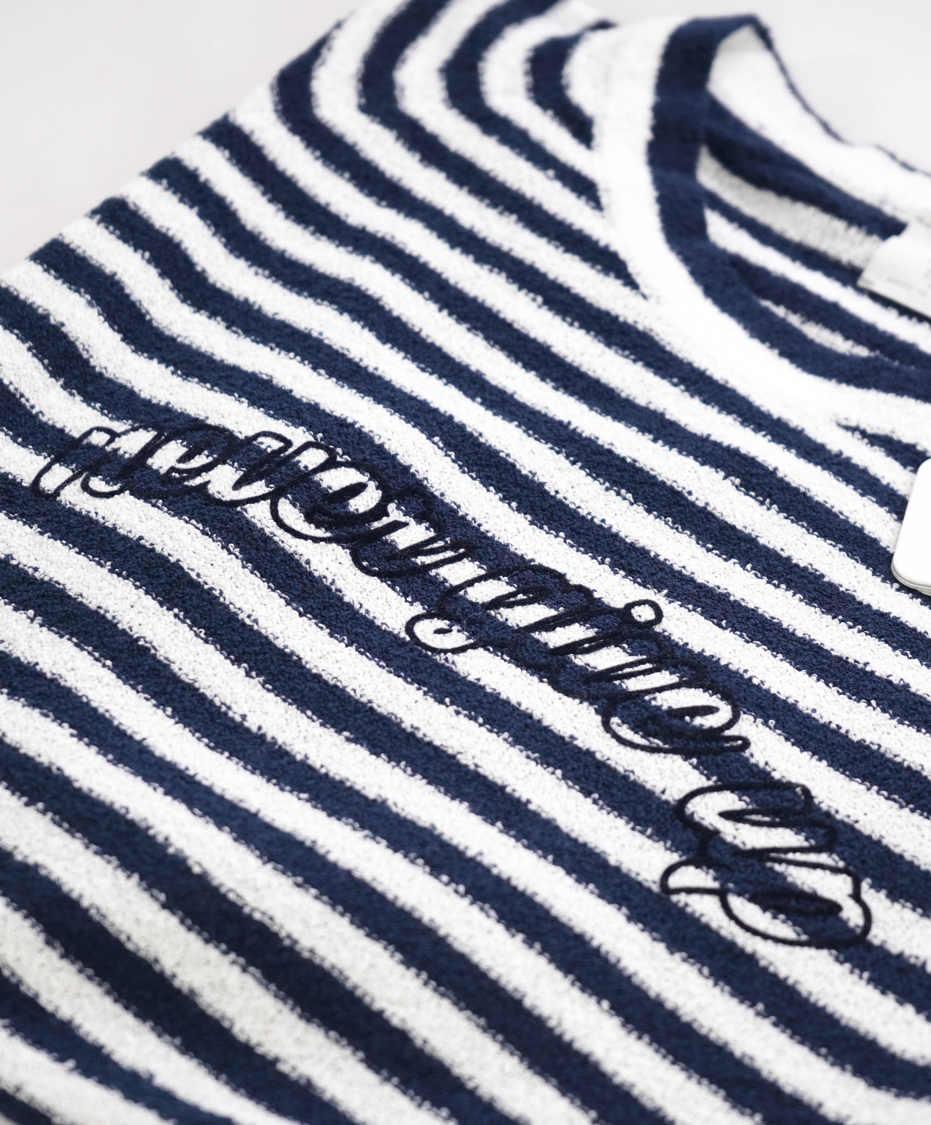 $645 ELEVENTY - Navy/Ivory Polo T-Shirt Nautical Stripe - M