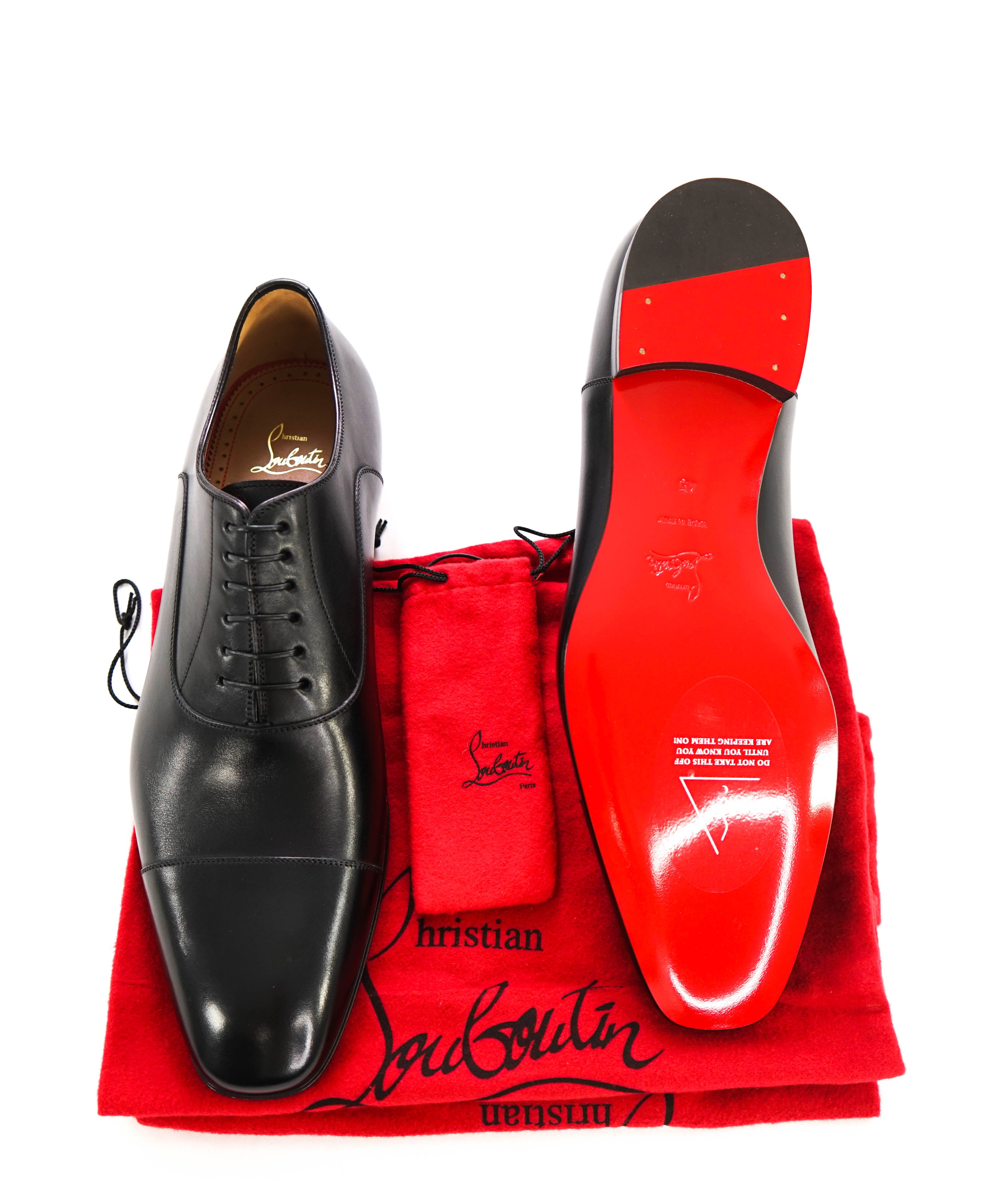 $1,050 CHRISTIAN LOUBOUTIN - *GREGGO* Black Oxfords - 12 US (45)