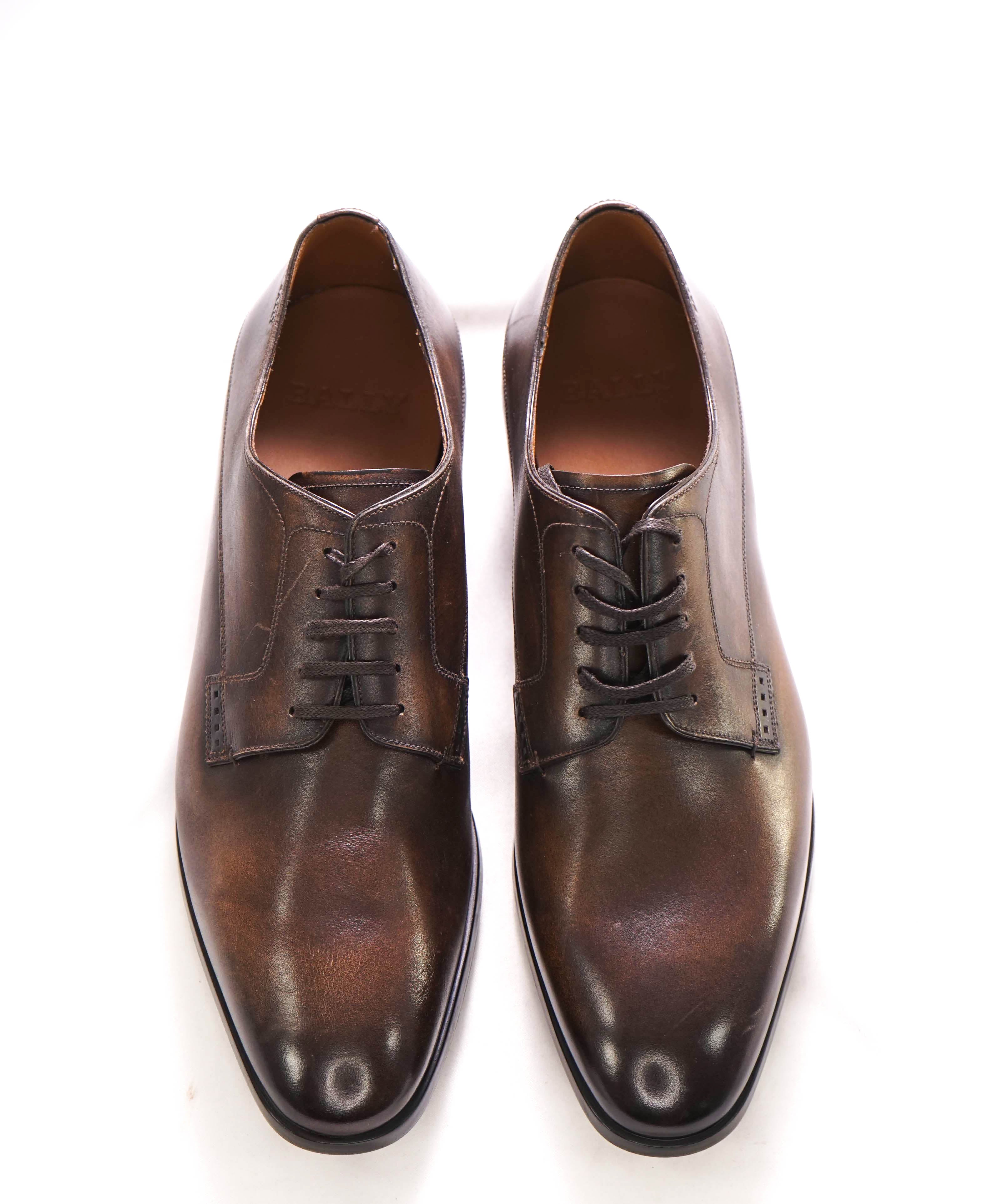 BALLY - “LANTOUR” Brown Patina Oxfords With Durable Rubber Sole - 9US (8EU)