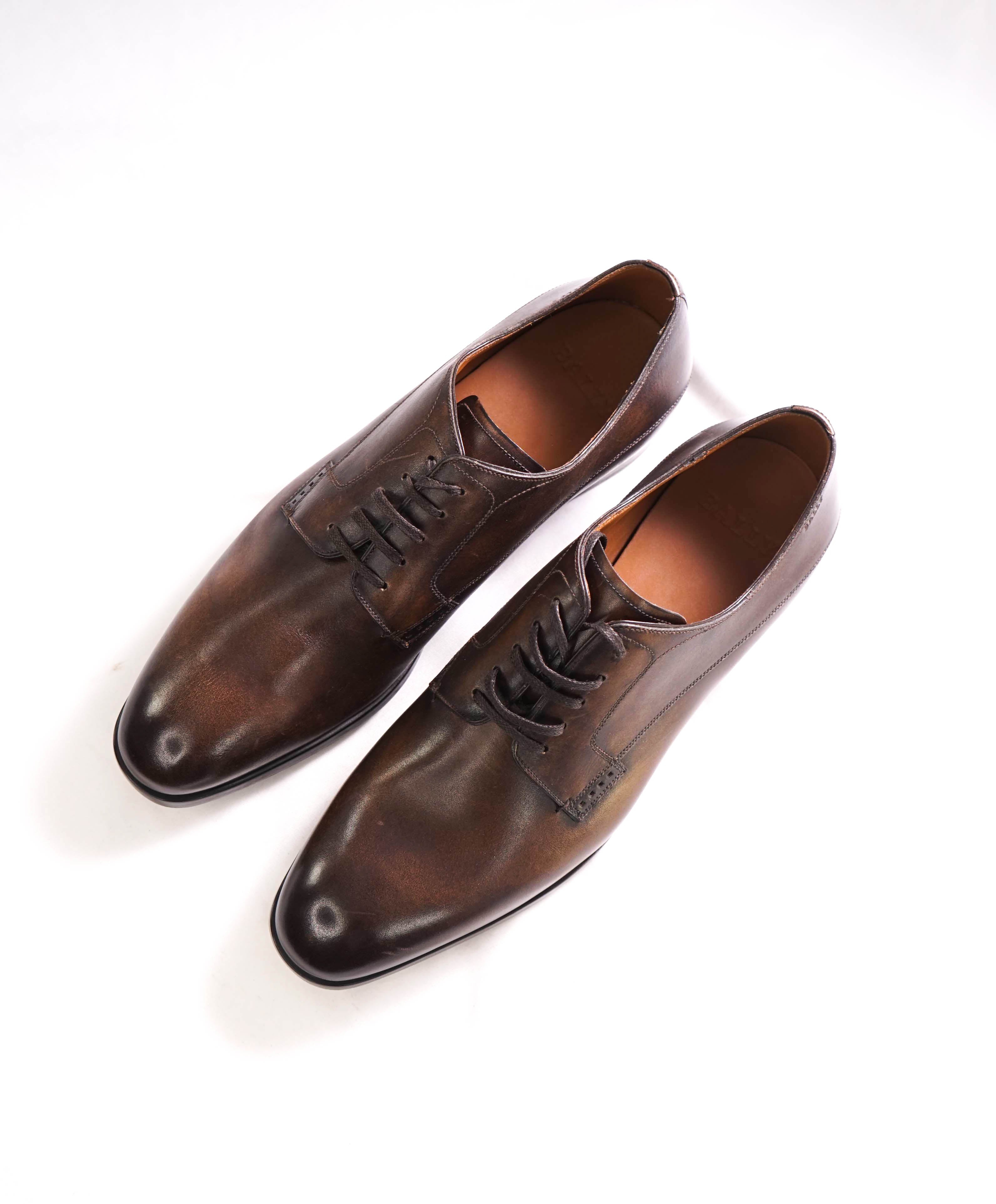 BALLY - “LANTOUR” Brown Patina Oxfords With Durable Rubber Sole - 9US (8EU)