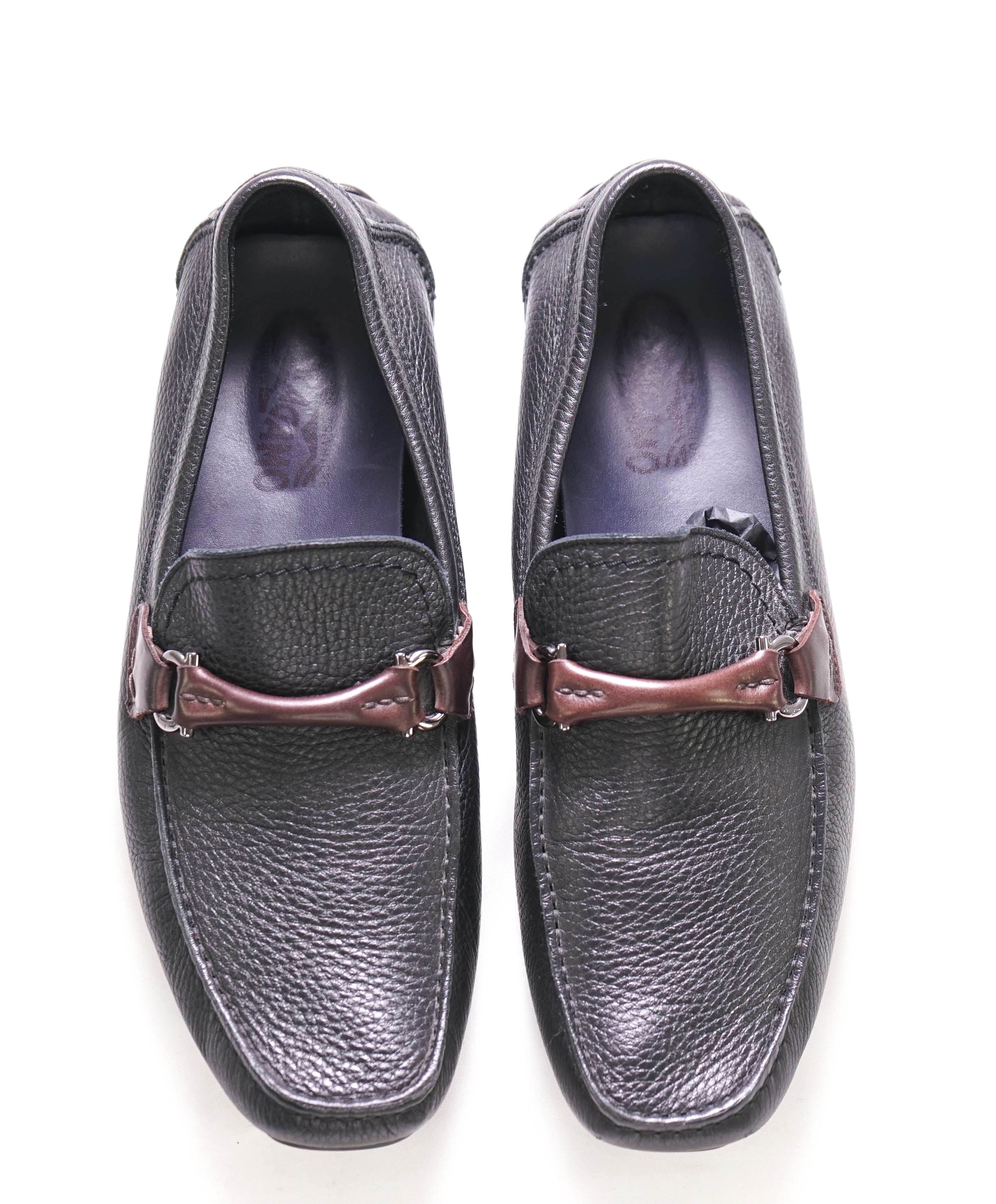 SALVATORE FERRAGAMO - Black/Brown Camp Sole Gancini Loafer- 8 E