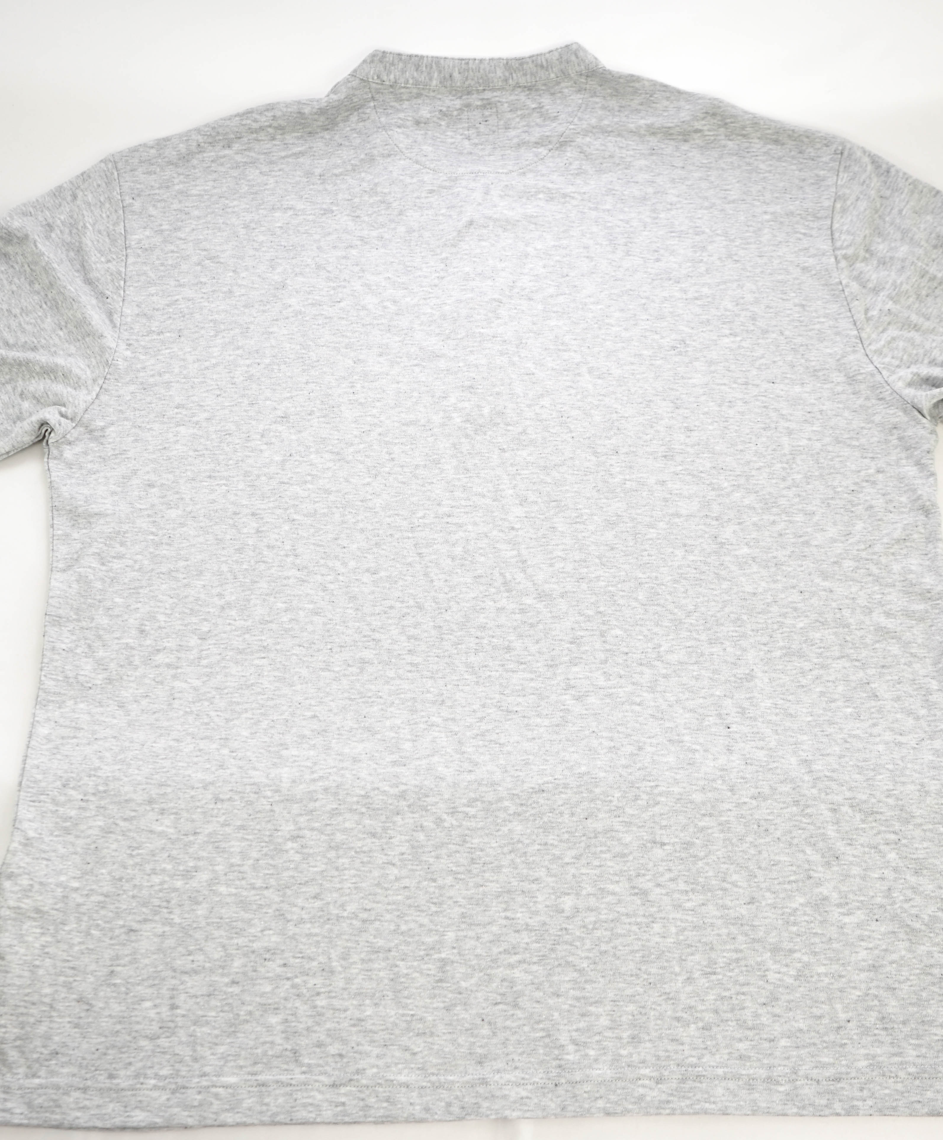 $395 ELEVENTY - Logo COTTON/LINEN Henley T-Shirt Gray - XXL