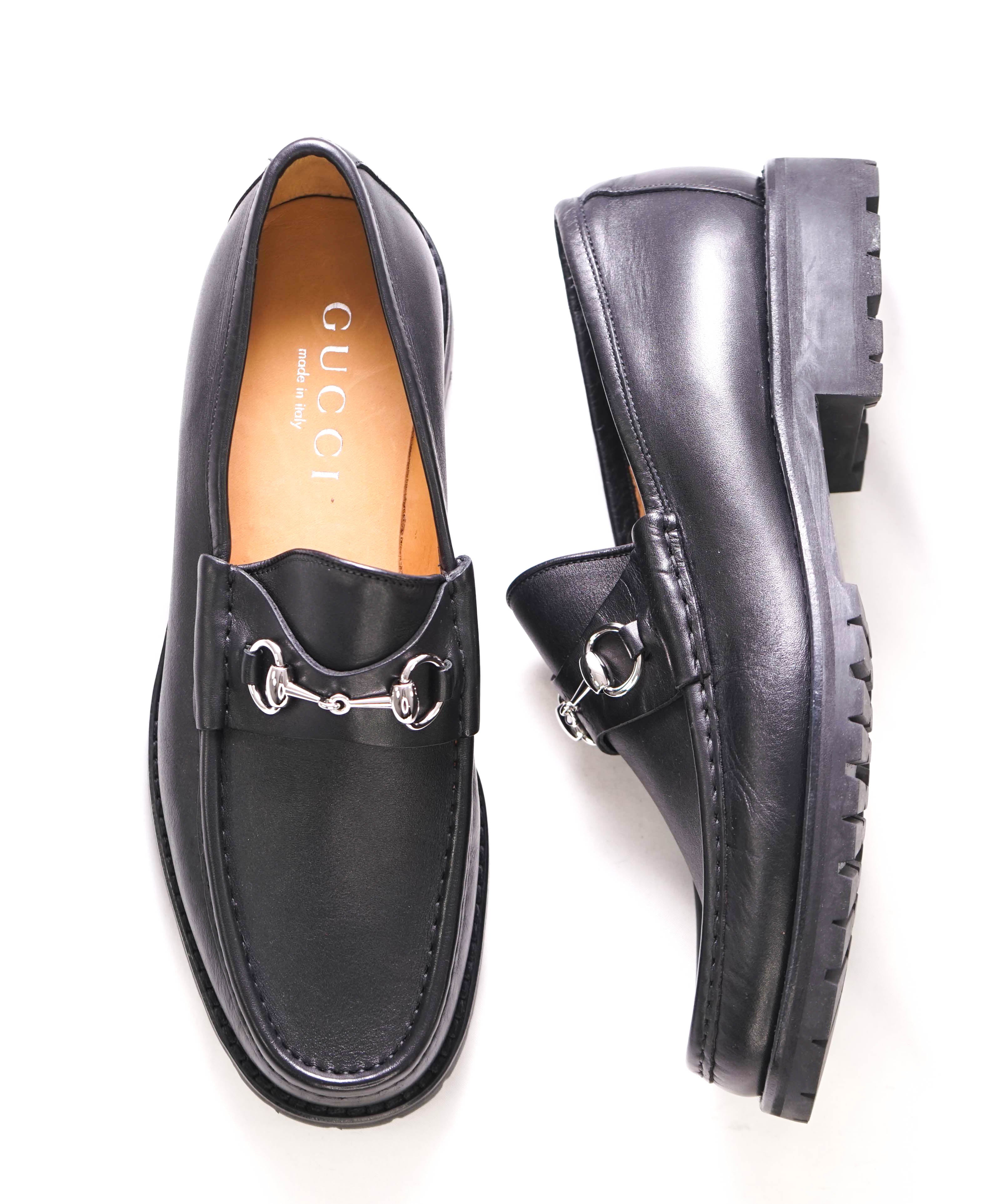 GUCCI - Horse-bit Loafers Black Leather Iconic Style - 11 US (10.5 M G Stamped On Shoe)