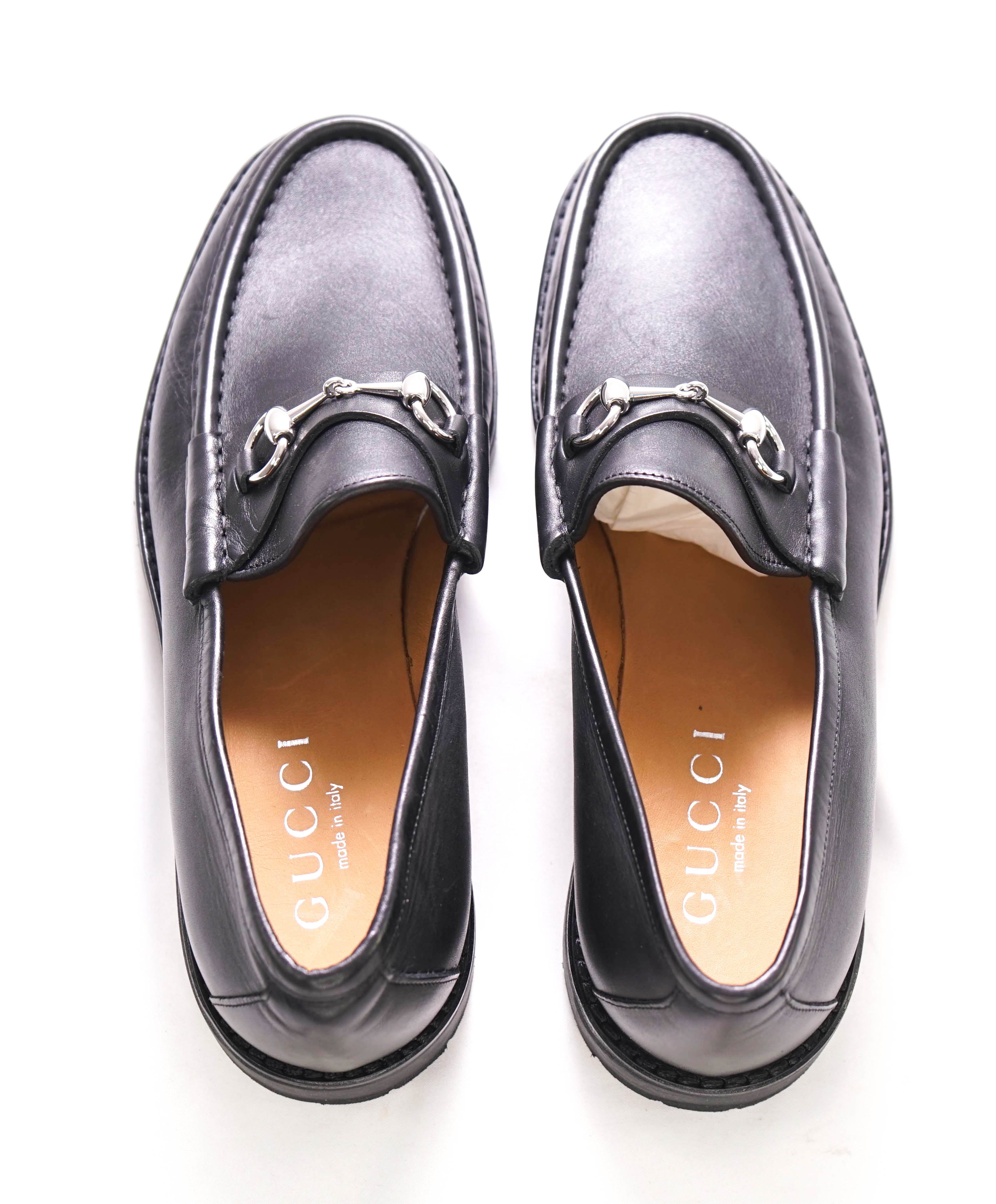 GUCCI - Horse-bit Loafers Black Leather Iconic Style - 11 US (10.5 M G Stamped On Shoe)