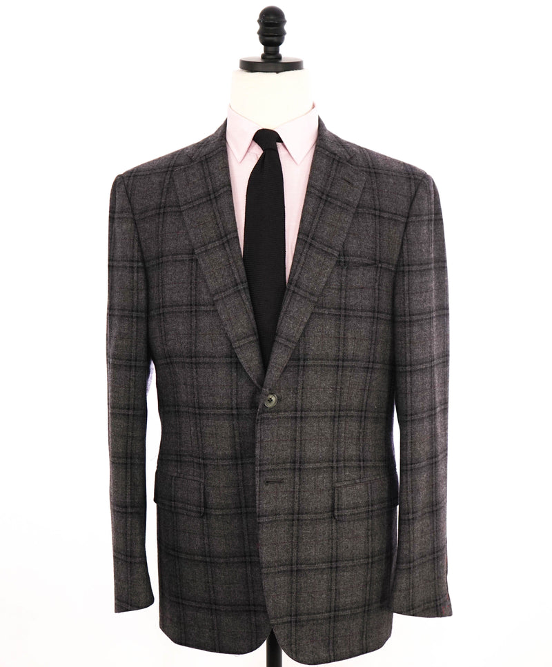 $4,695 ISAIA - WOOL / CASHMERE Gray Plaid Check "BASE S" Blazer - 42R