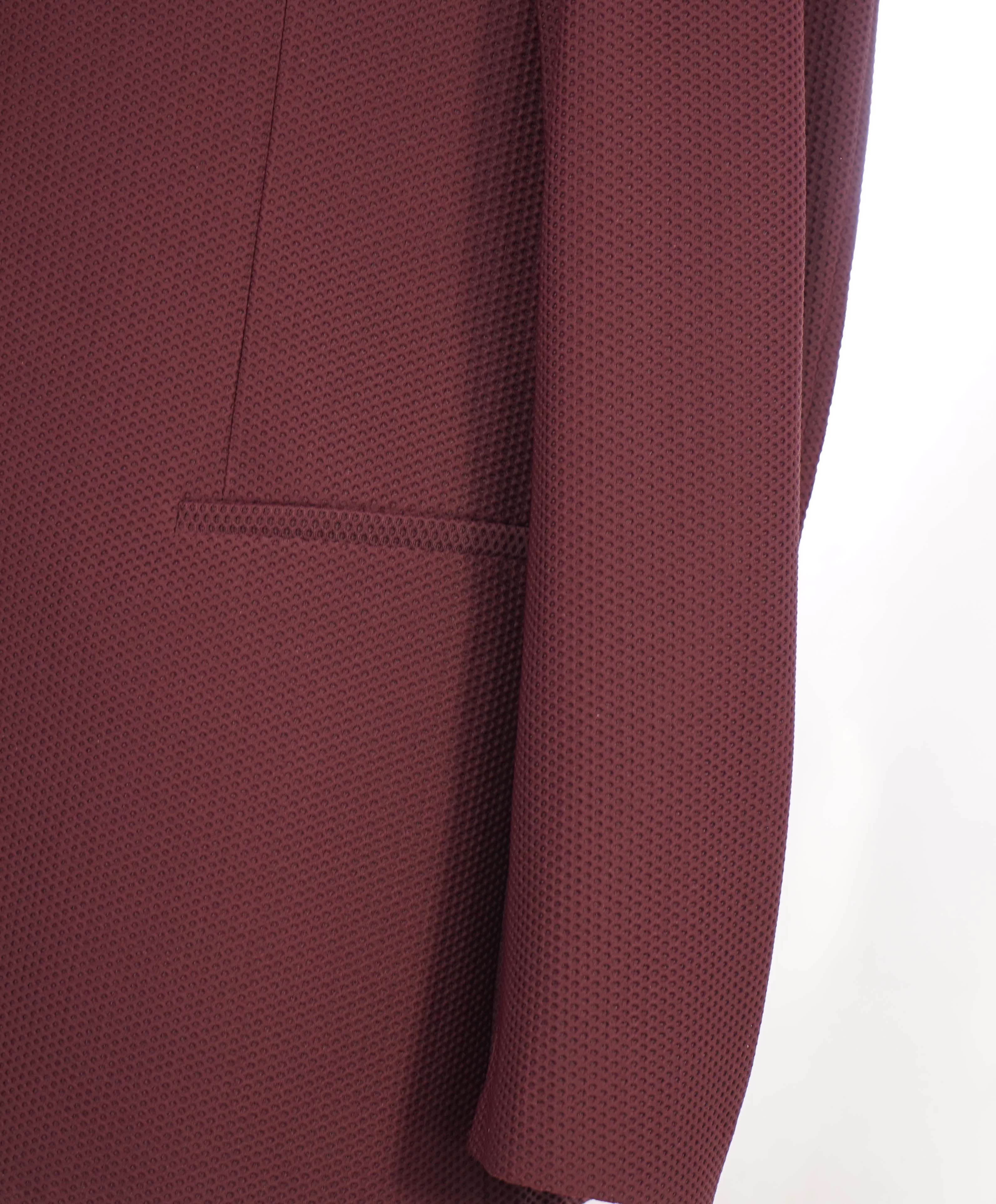 $2,995 GIORGIO ARMANI - Burgundy/Wine Net Jersey Style Breathable Stretch Blazer- 40R