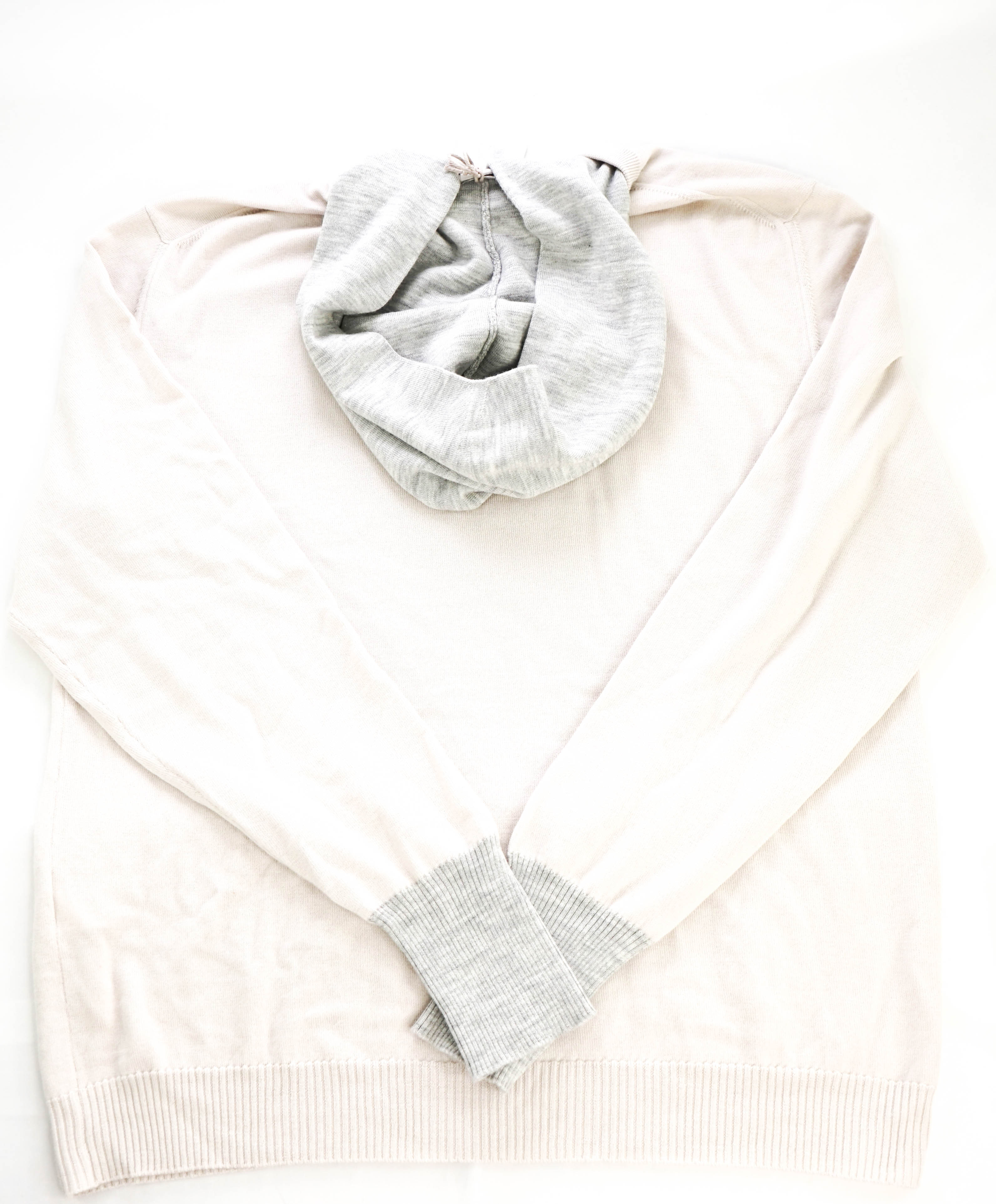 $1,495 ELEVENTY - "ATHLEISURE" Neutral/Gray Hoodie Sweater - M