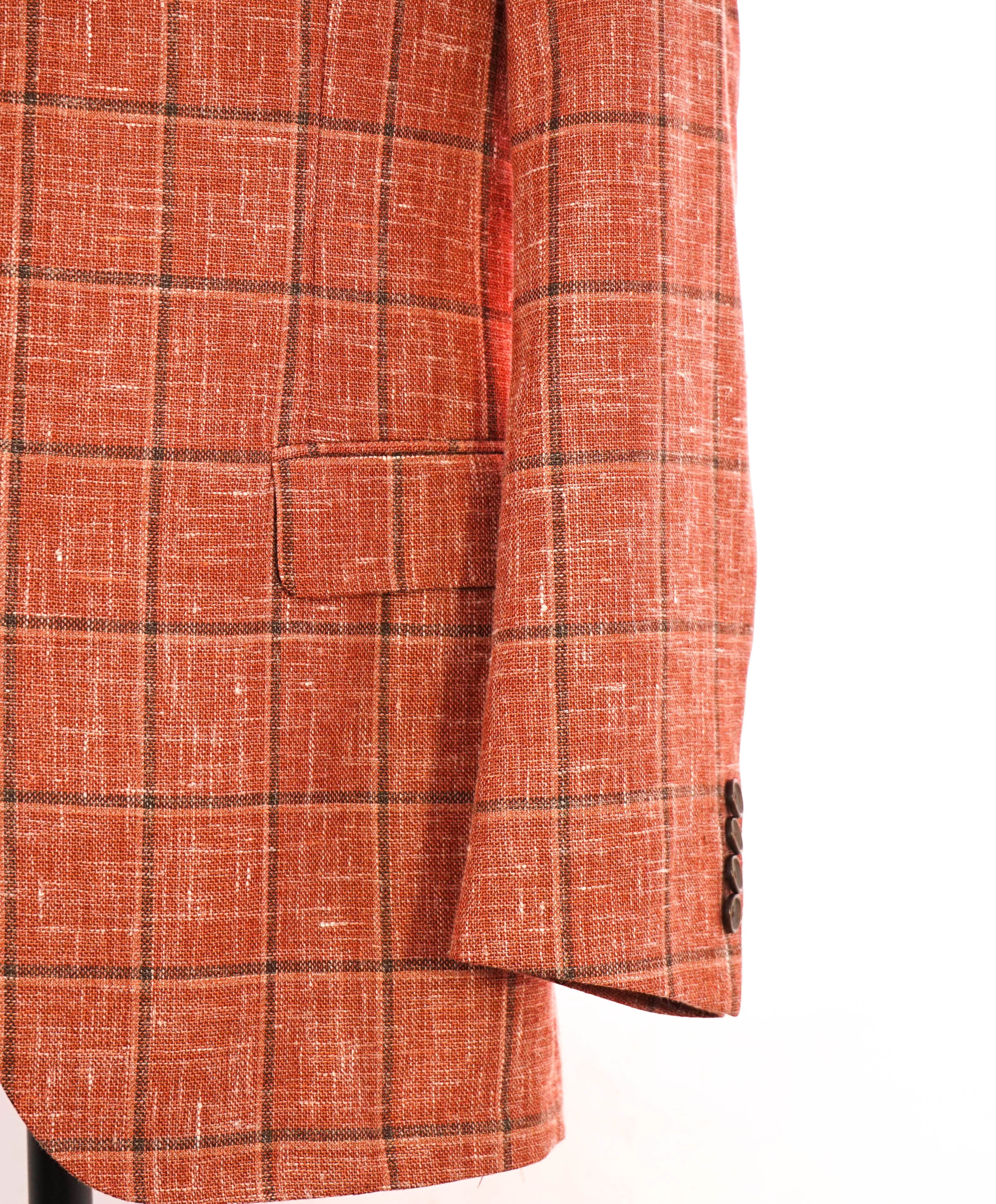 SAKS FIFTH AVENUE /  FRATELLI TALLIA DI DELFINO - Wool/Silk/Linen Orange Blazer- 46R