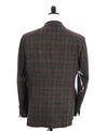 $5,750 ISAIA - "BASE MUSA" Gray & Red Check DOUBLE BREASTED Wool Suit - 40R