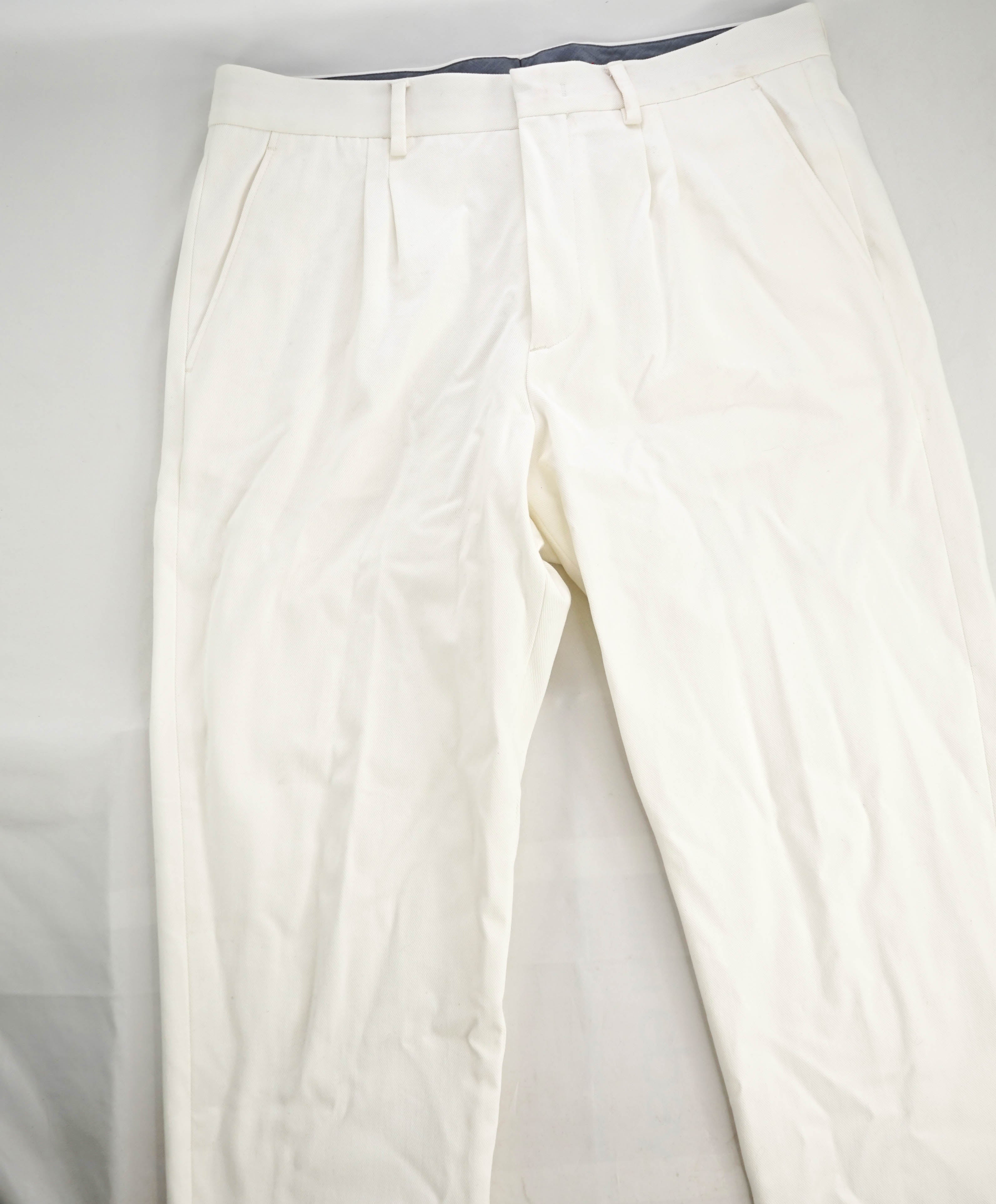 $575 ELEVENTY - Ivory/White Stretch Cotton Blend Dress/Casual Pants- 33W