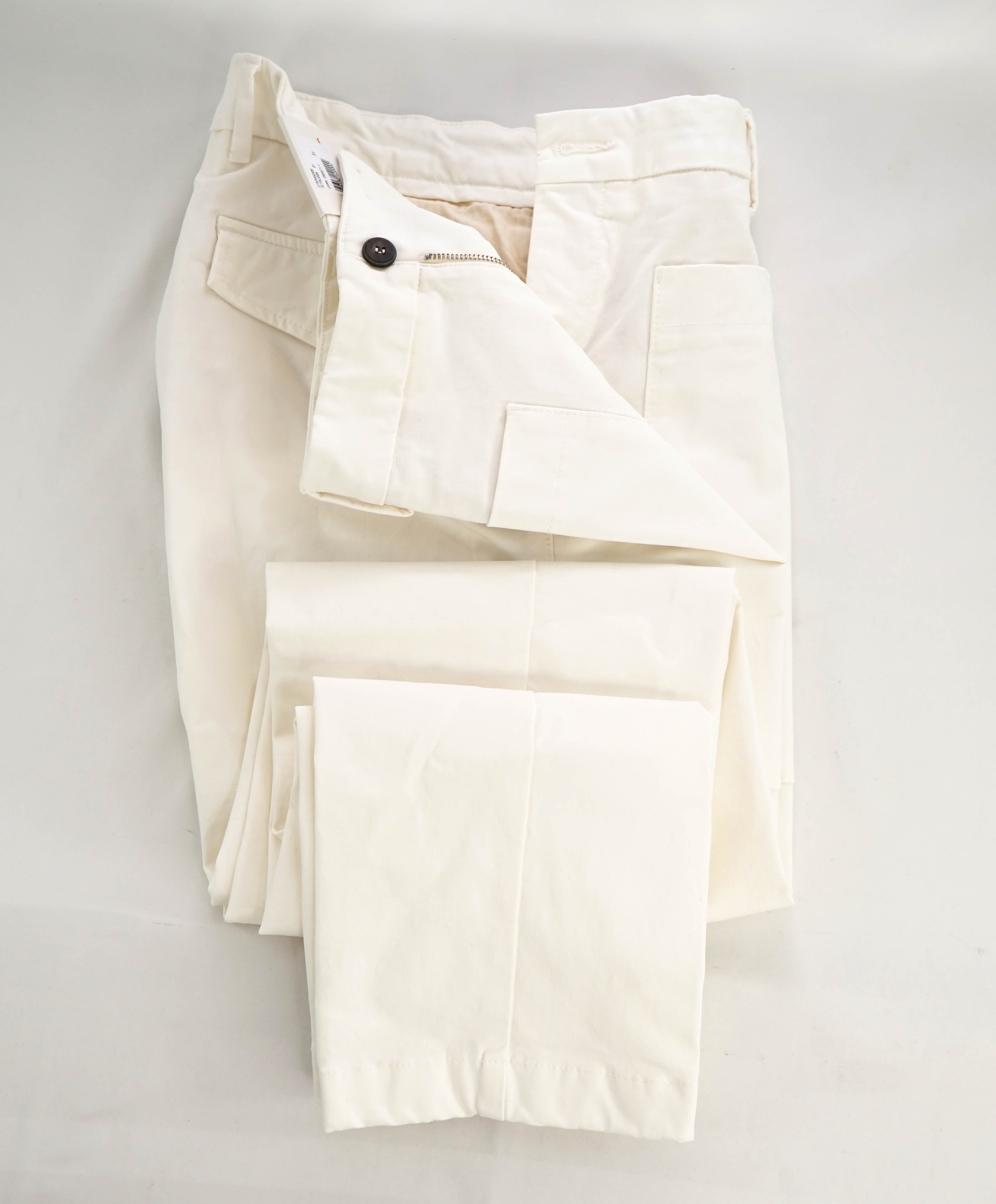 $575 ELEVENTY - Ivory/White Stretch Cotton Blend Patch Dress/Casual Pants- 31W