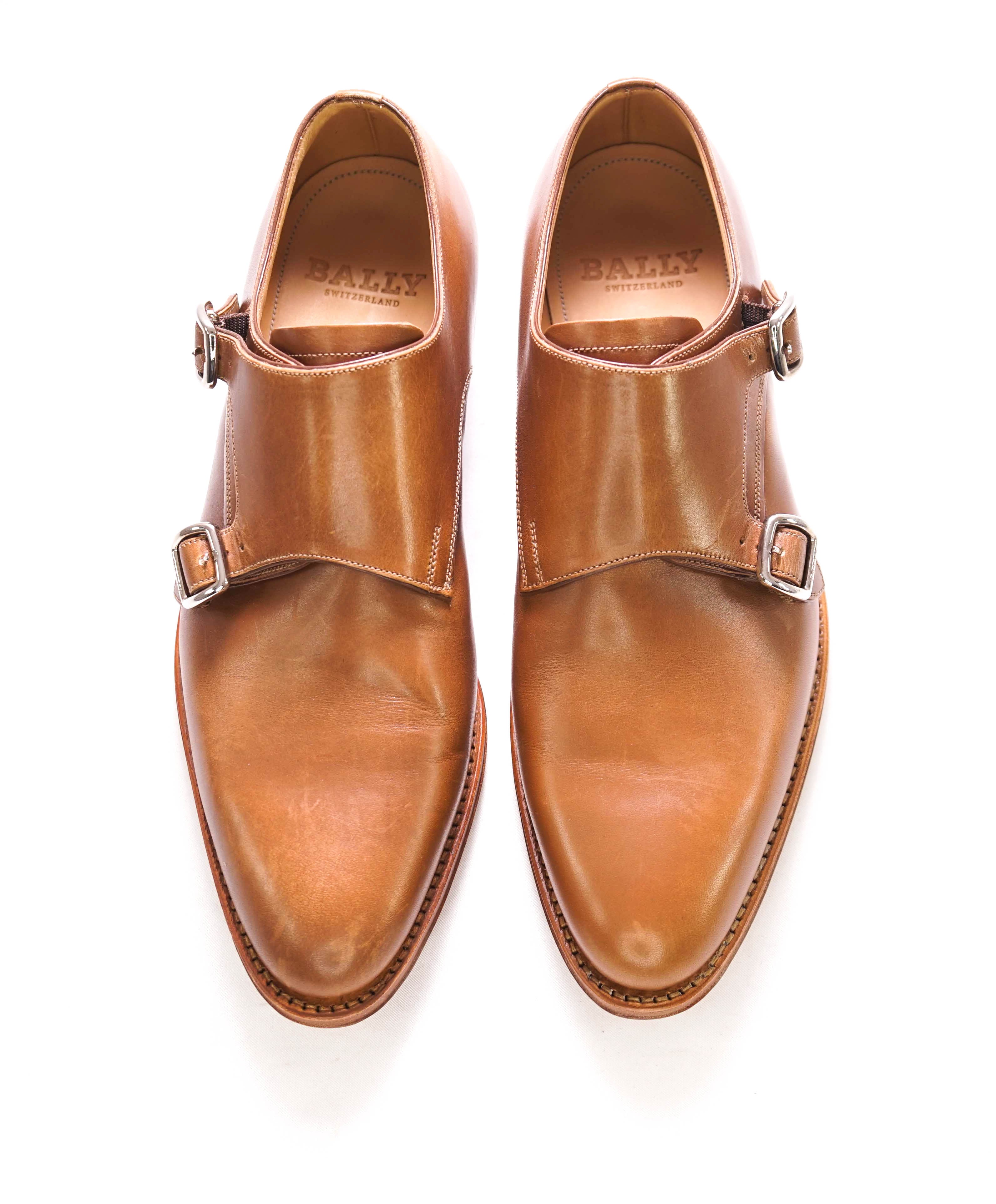 $795 BALLY - “SCRIBE” Double Monk *Goodyear* Welt Brown Hand Made Loafers - 6.5 US