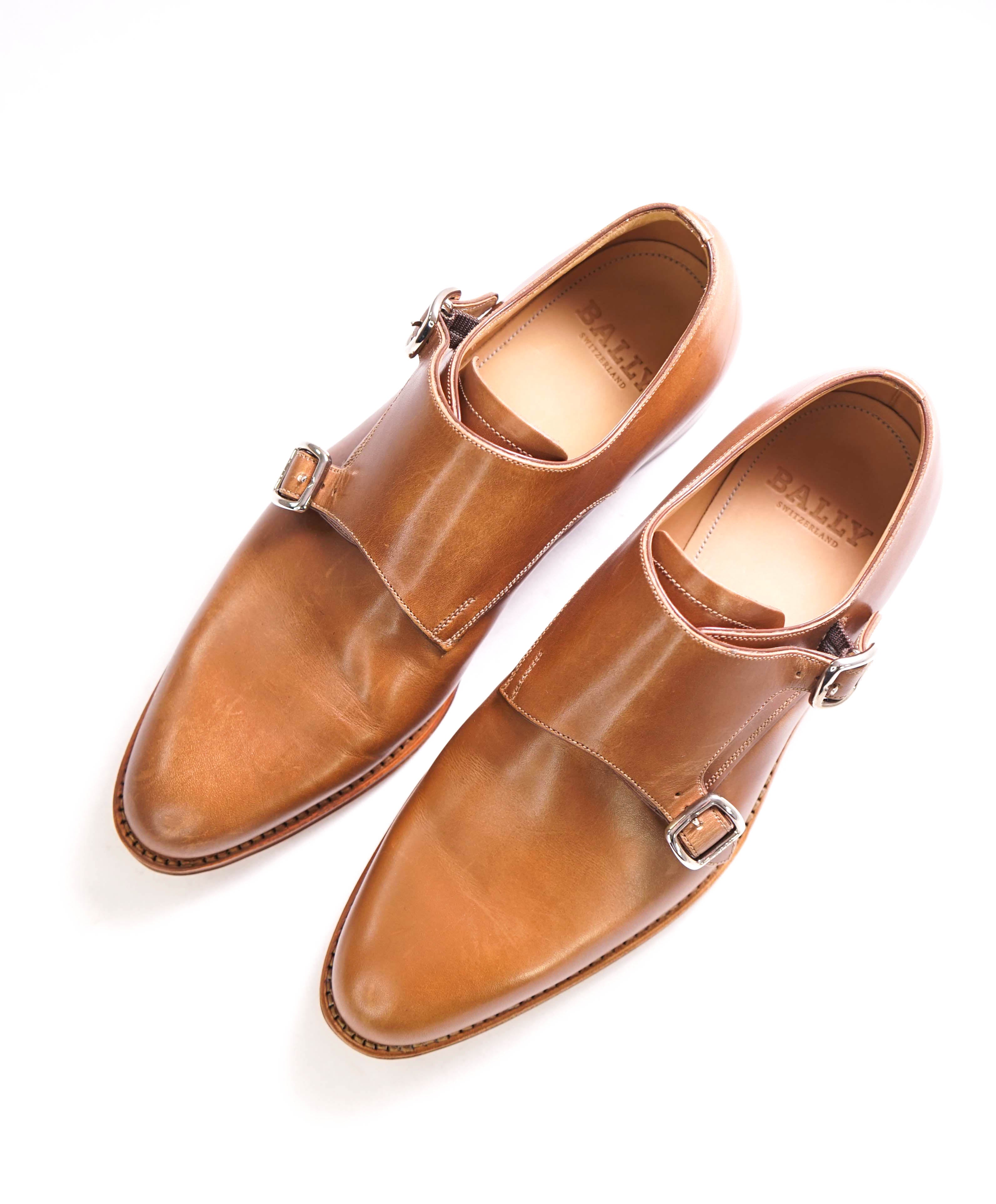 $795 BALLY - “SCRIBE” Double Monk *Goodyear* Welt Brown Hand Made Loafers - 6.5 US