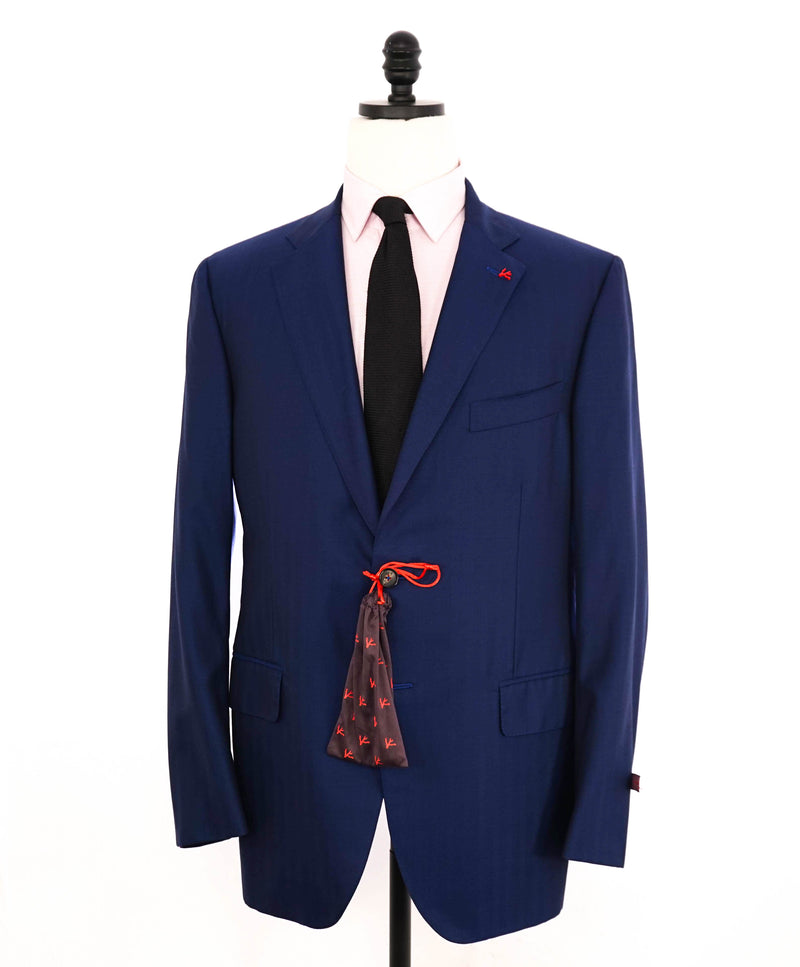 $5,750 ISAIA - "BASE SANITA" Royal Blue Solid Wool Suit - 46R