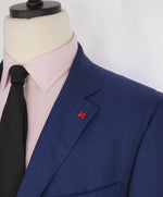 $5,750 ISAIA - "BASE SANITA" Royal Blue Solid Wool Suit - 46R